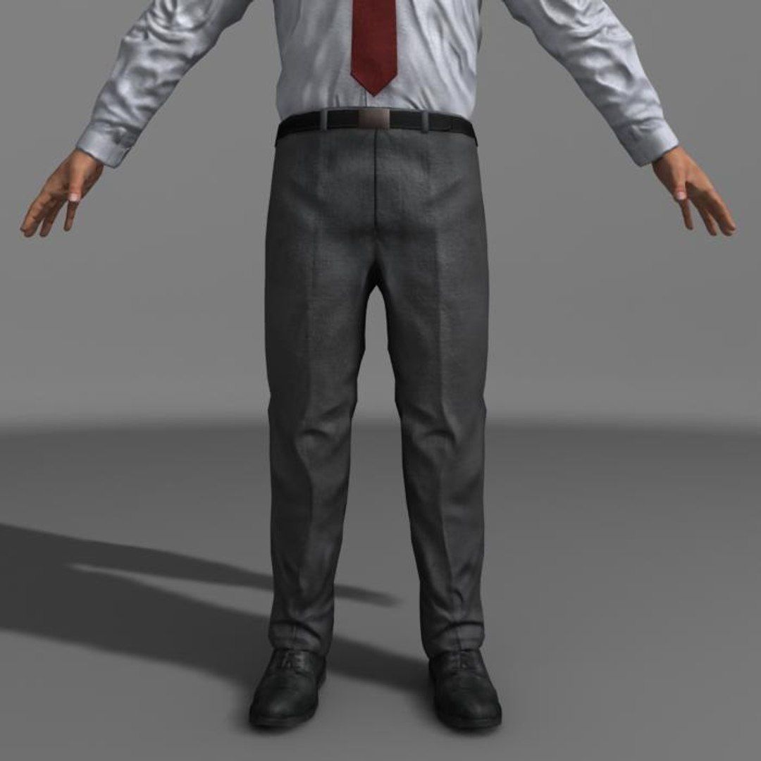 Business Man 01 A Low-poly 3D model_6