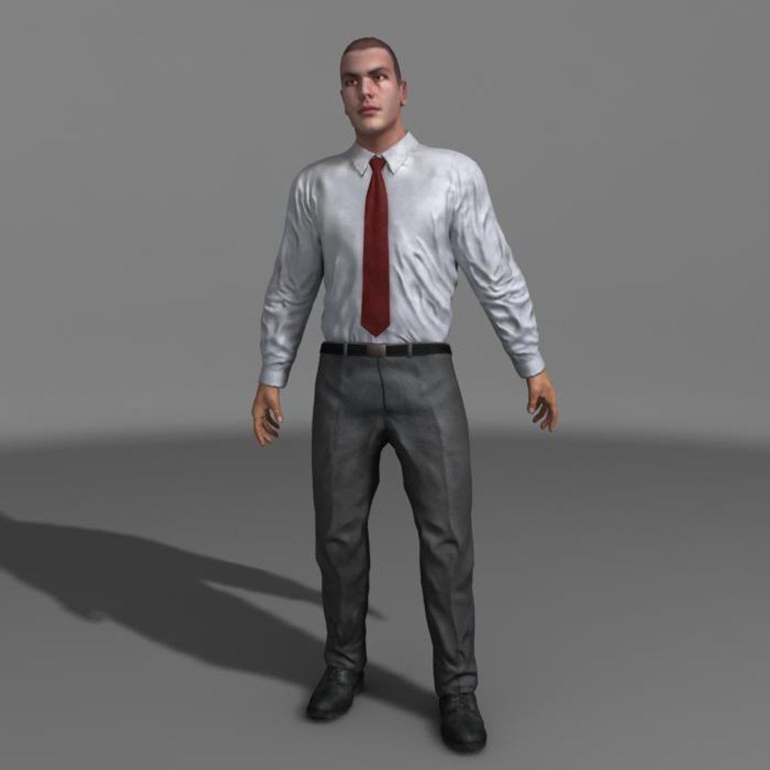 Business Man 01 A Low-poly 3D model_13
