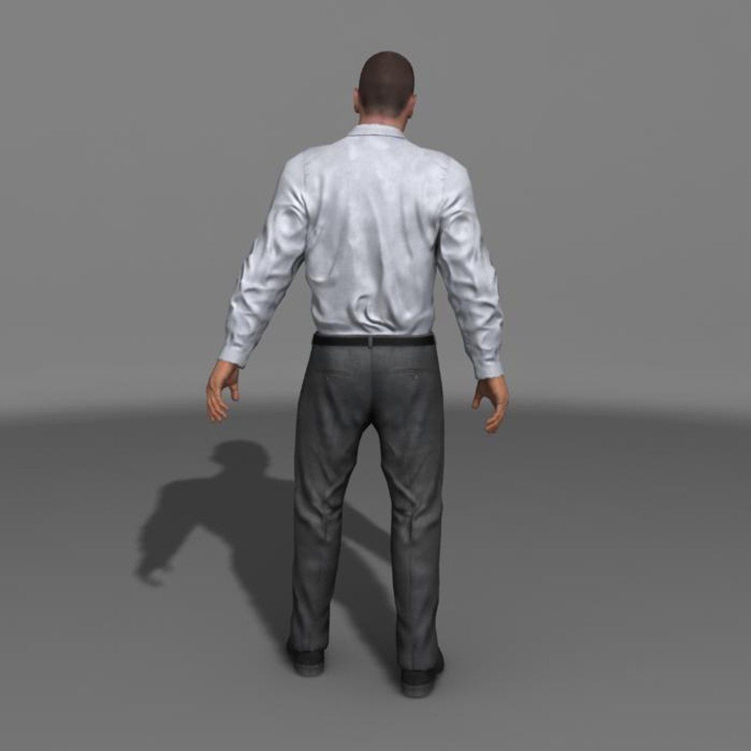 Business Man 01 A Low-poly 3D model_16