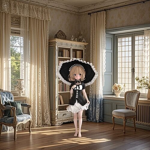 Syaro Kirima anime girl with umbrella 3D print model