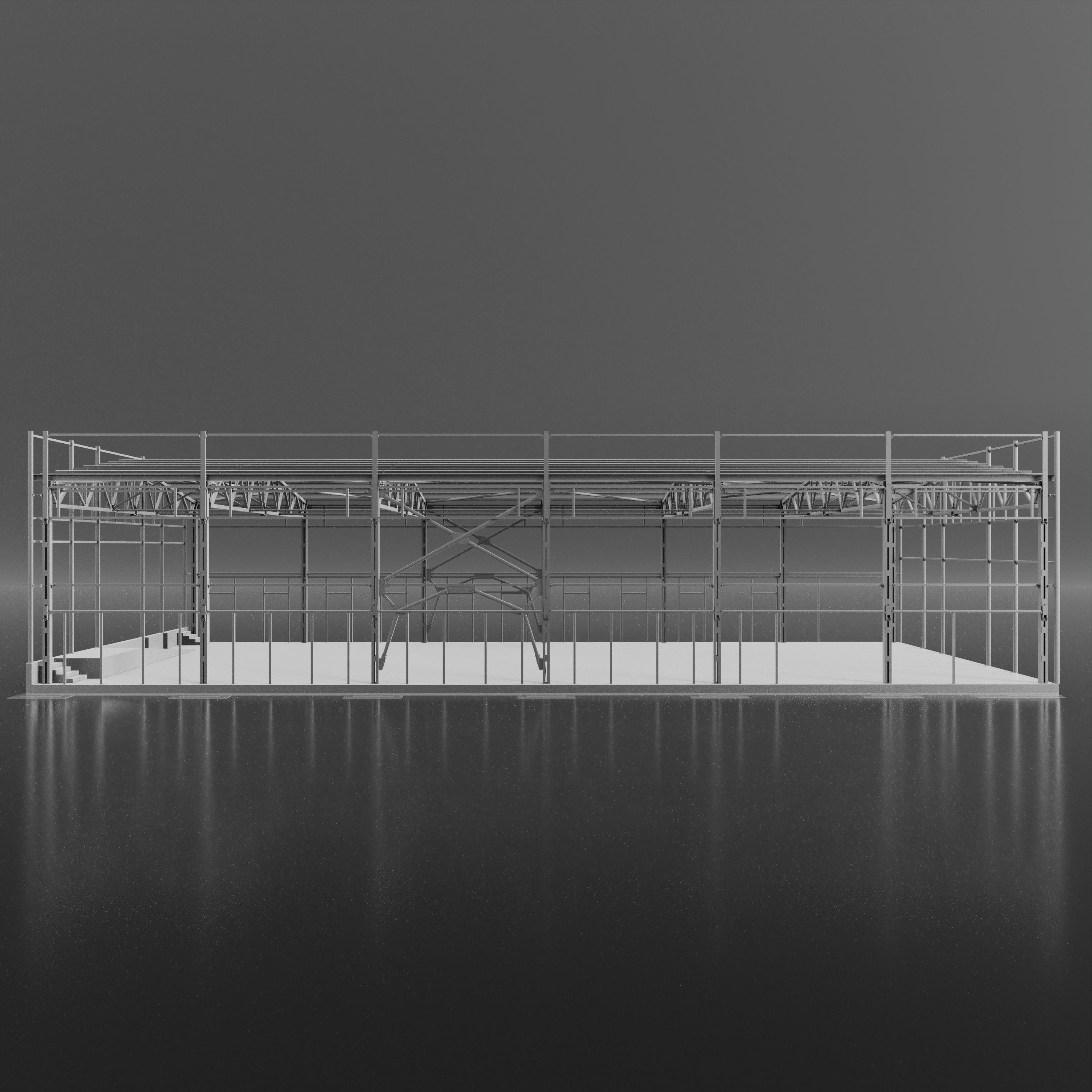 Industrial Metal Building 3D model_6