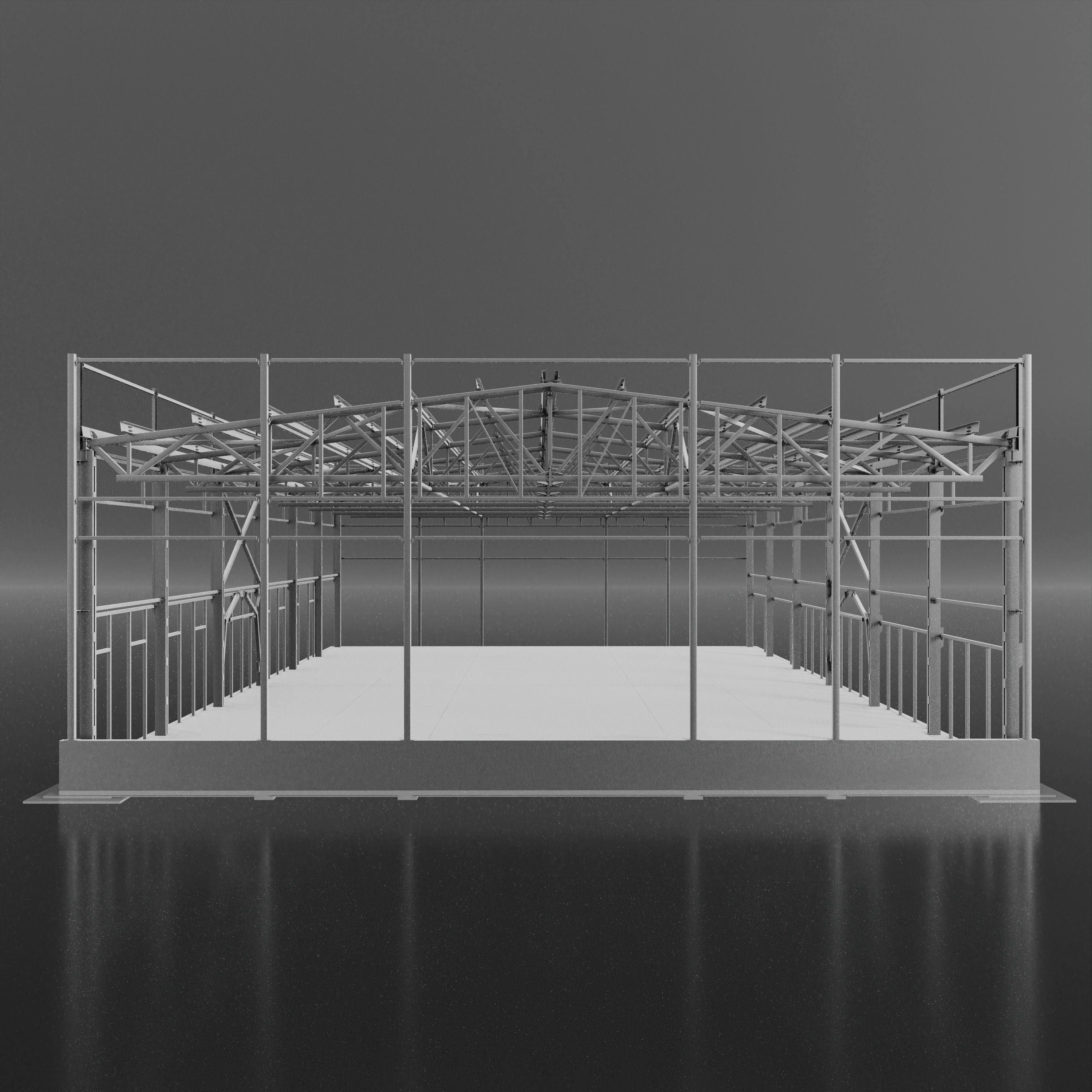 Industrial Metal Building 3D model_5