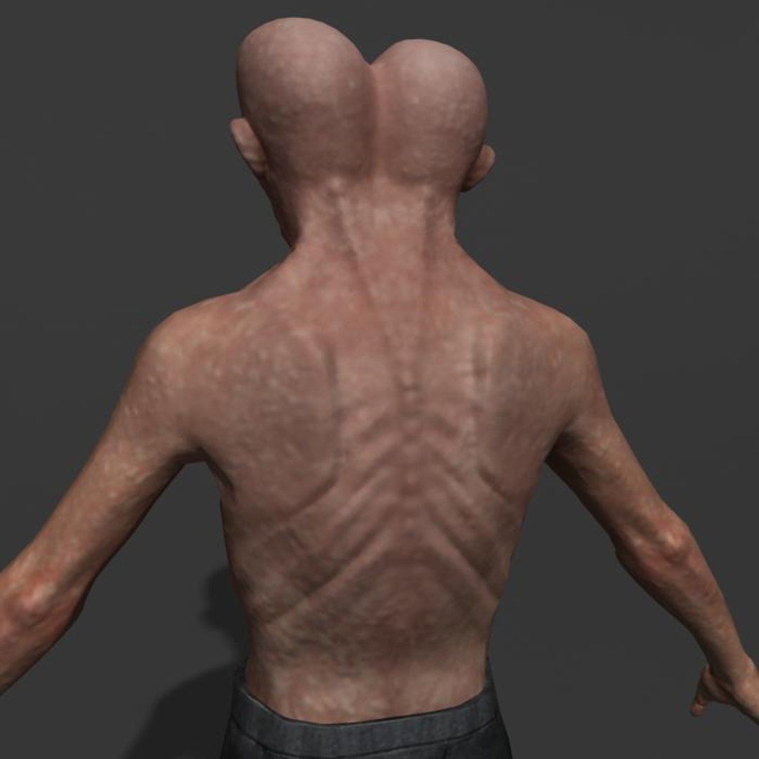 Two Headed Creature  Low-poly 3D model_5