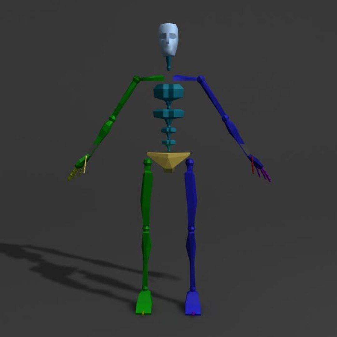 Two Headed Creature  Low-poly 3D model_6