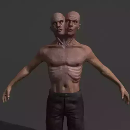 Two Headed Creature  Low-poly 3D model