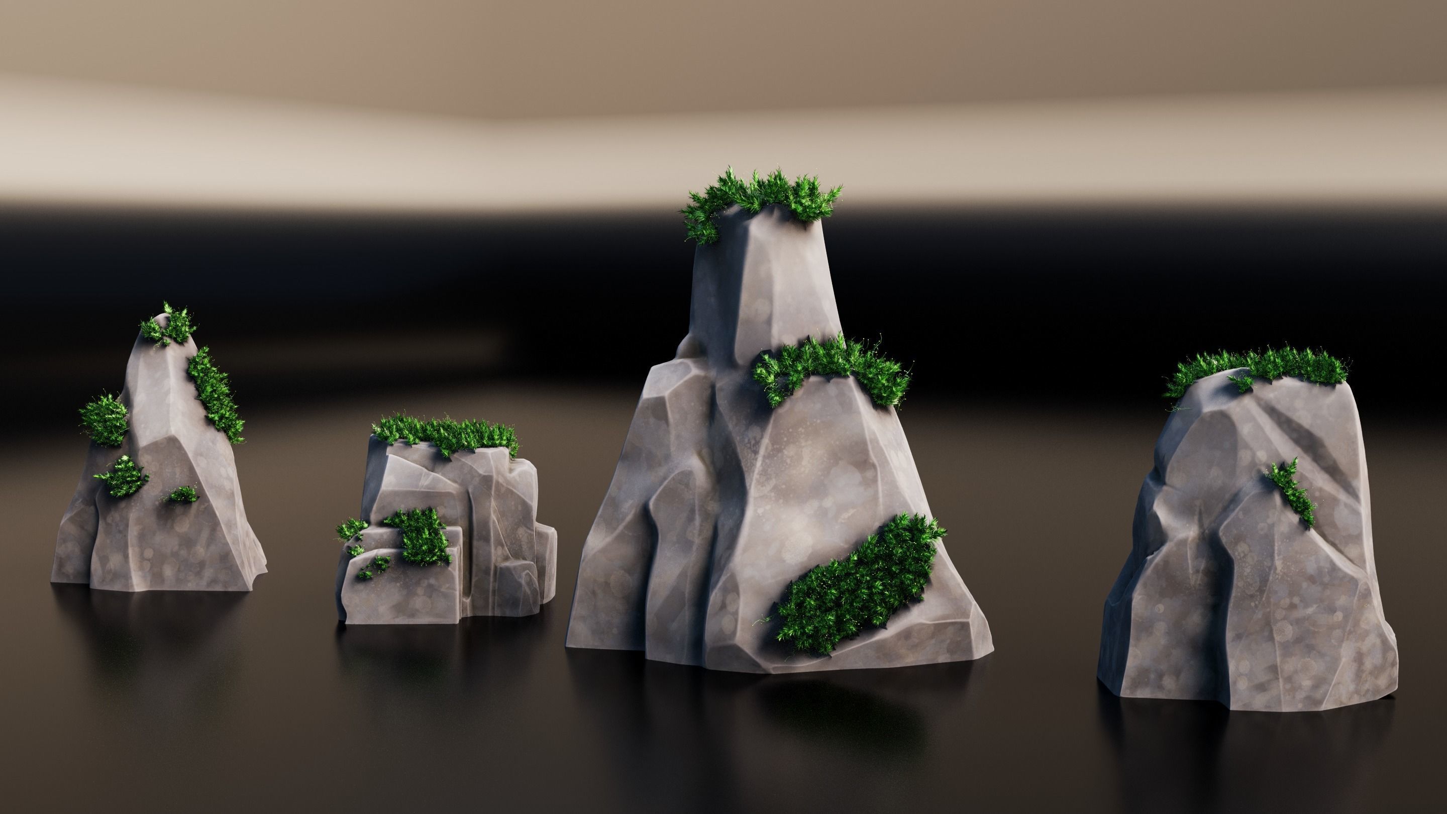Rocks Low-poly 3D model_1