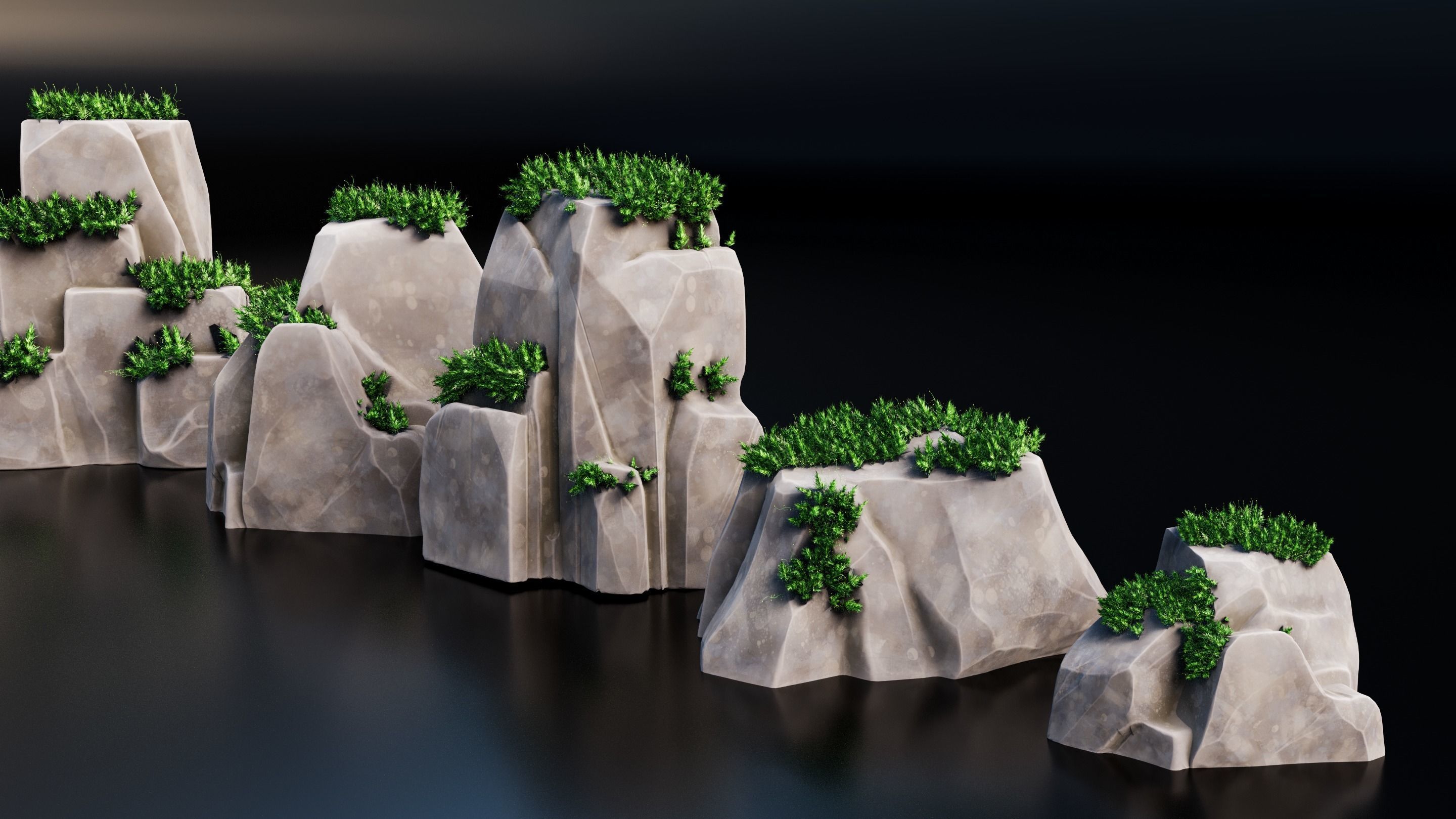 Rocks Low-poly 3D model_2