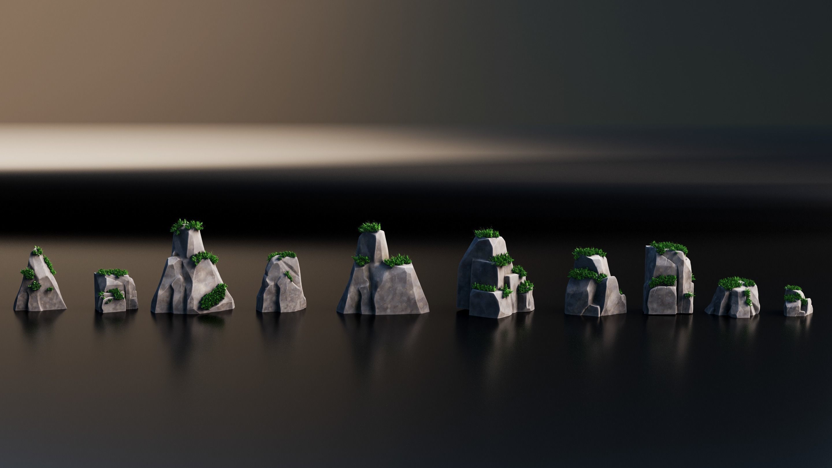 Rocks Low-poly 3D model_3