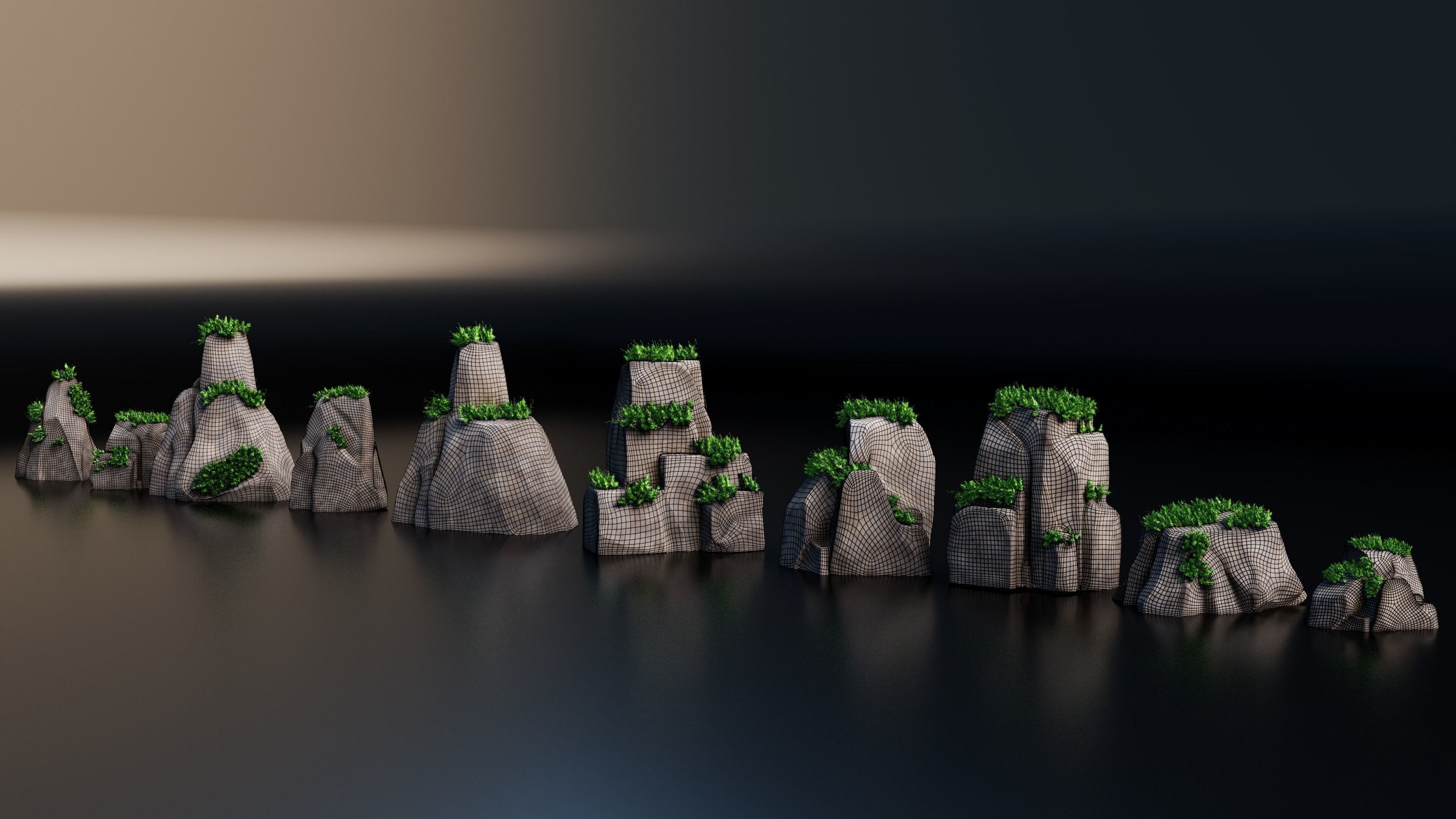 Rocks Low-poly 3D model_4