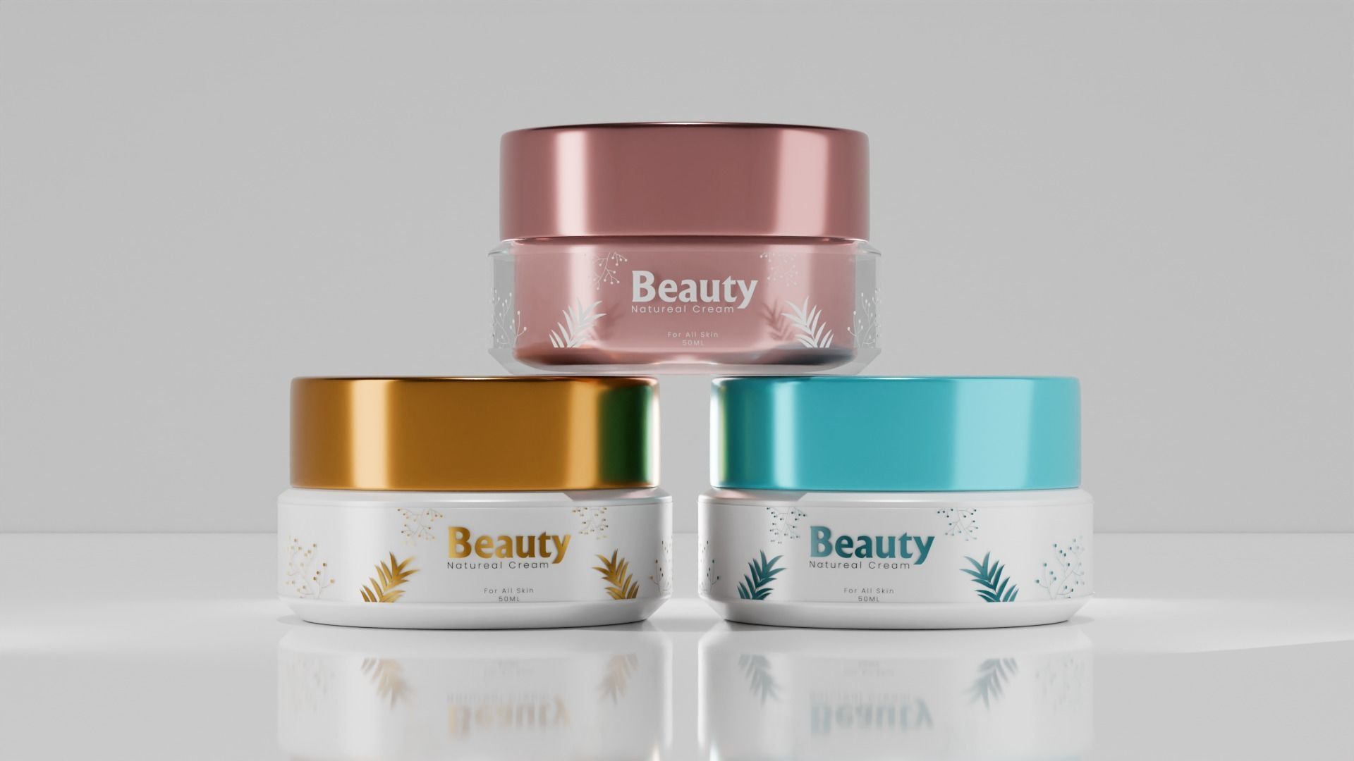 Cosmetic Cream Box Model Low-poly 3D model_2