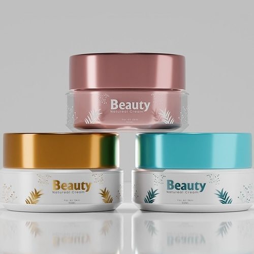 Cosmetic Cream Box Model Low-poly 3D model