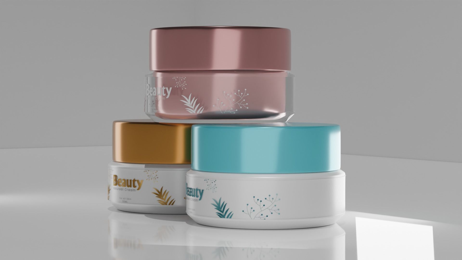 Cosmetic Cream Box Model Low-poly 3D model_6