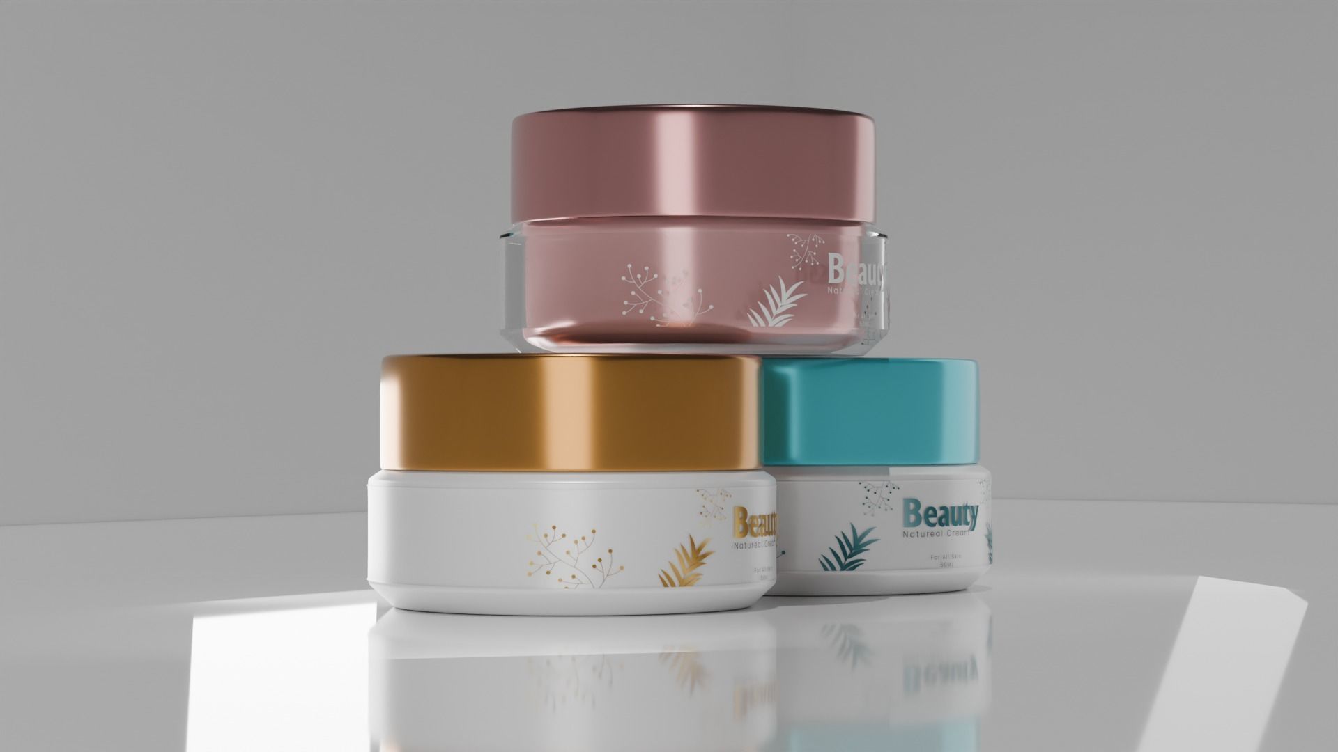 Cosmetic Cream Box Model Low-poly 3D model_3