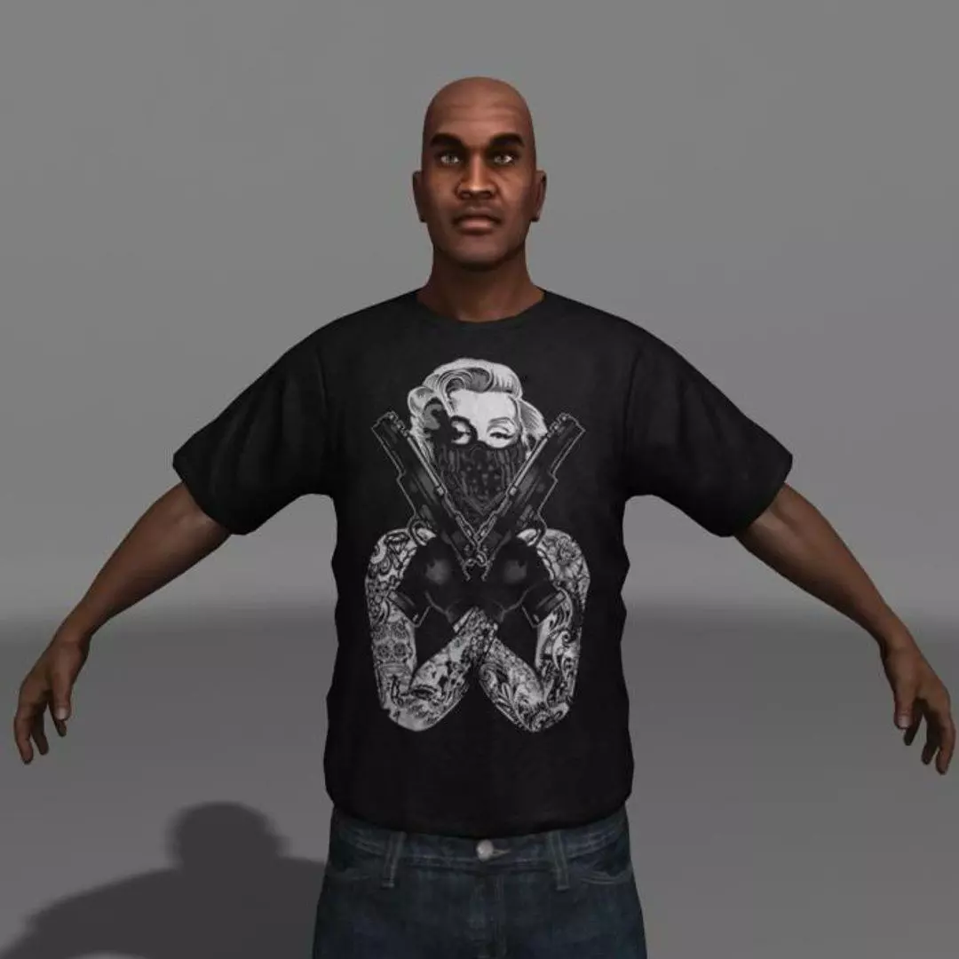 Gangsta Low-poly 3D model_0