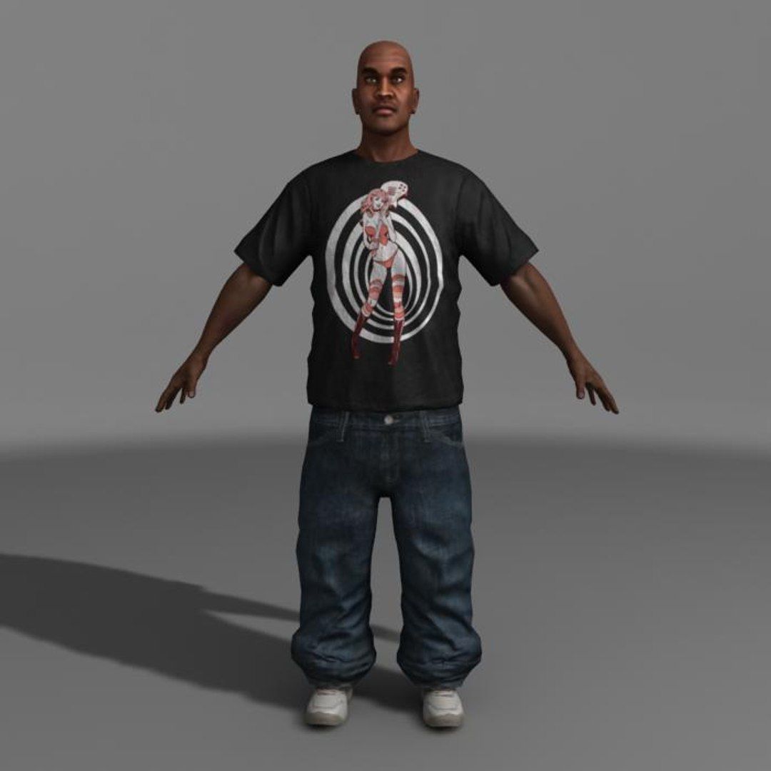 Gangsta Low-poly 3D model_1