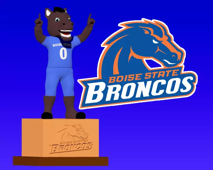 NCAA - BOISE STATE BRONCOS FOOTBALL MASCOT STATUE - 3D PRINT 3D print model_0
