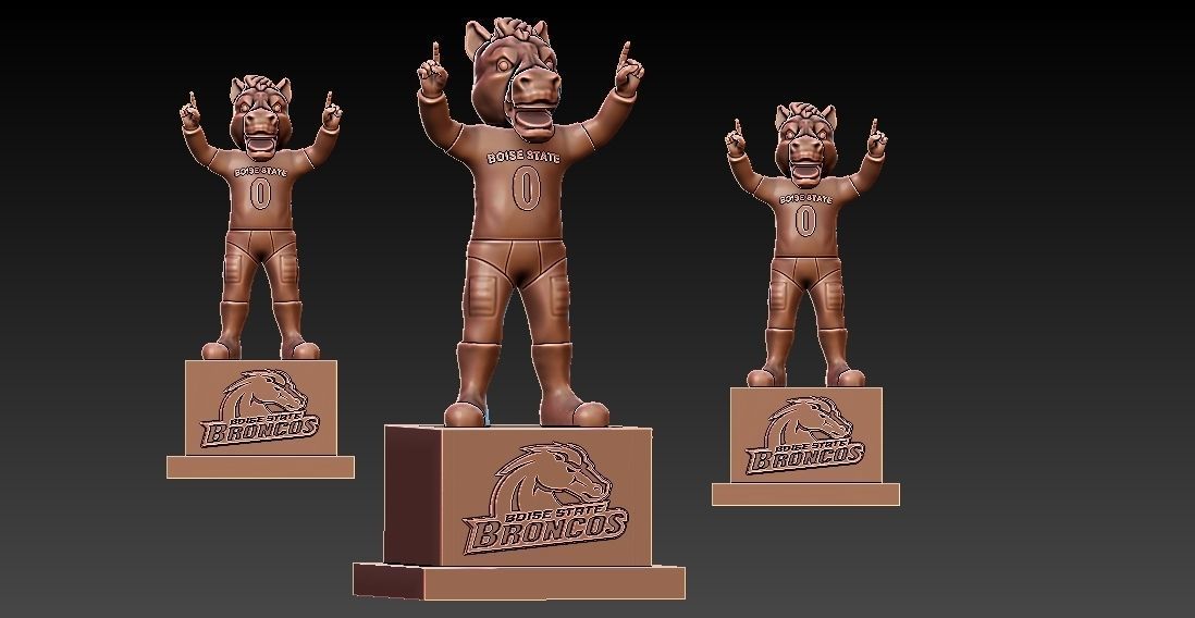 NCAA - BOISE STATE BRONCOS FOOTBALL MASCOT STATUE - 3D PRINT 3D print model_3