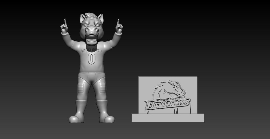 NCAA - BOISE STATE BRONCOS FOOTBALL MASCOT STATUE - 3D PRINT 3D print model_4