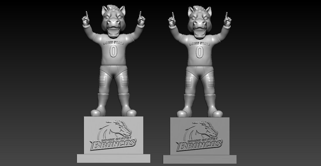 NCAA - BOISE STATE BRONCOS FOOTBALL MASCOT STATUE - 3D PRINT 3D print model_1