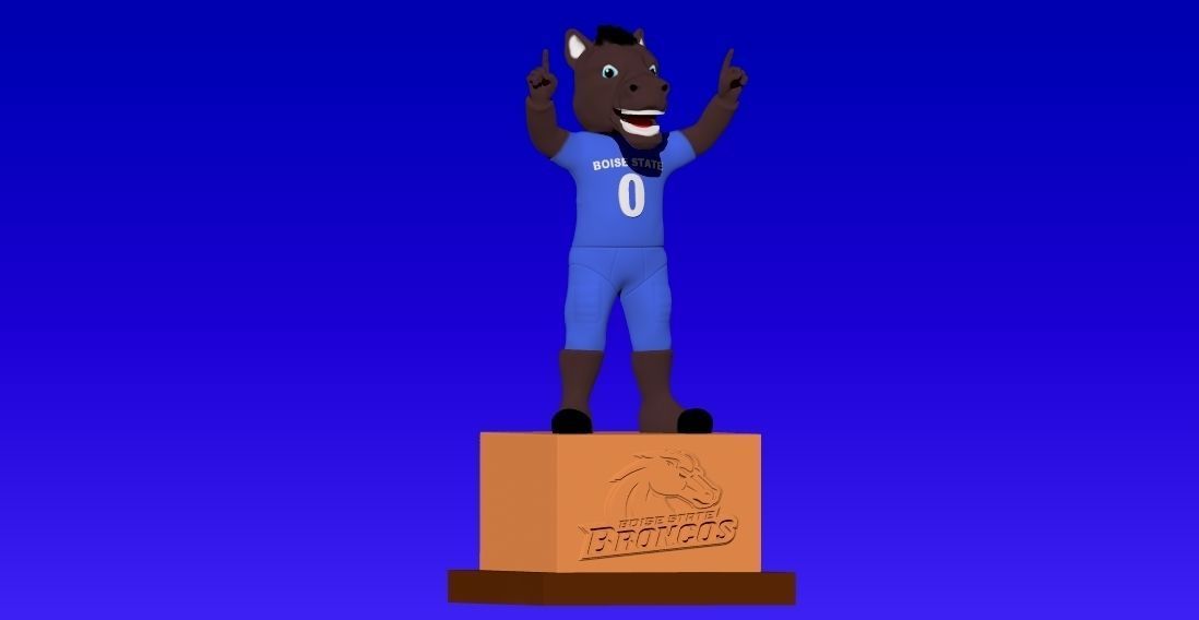 NCAA - BOISE STATE BRONCOS FOOTBALL MASCOT STATUE - 3D PRINT 3D print model_2