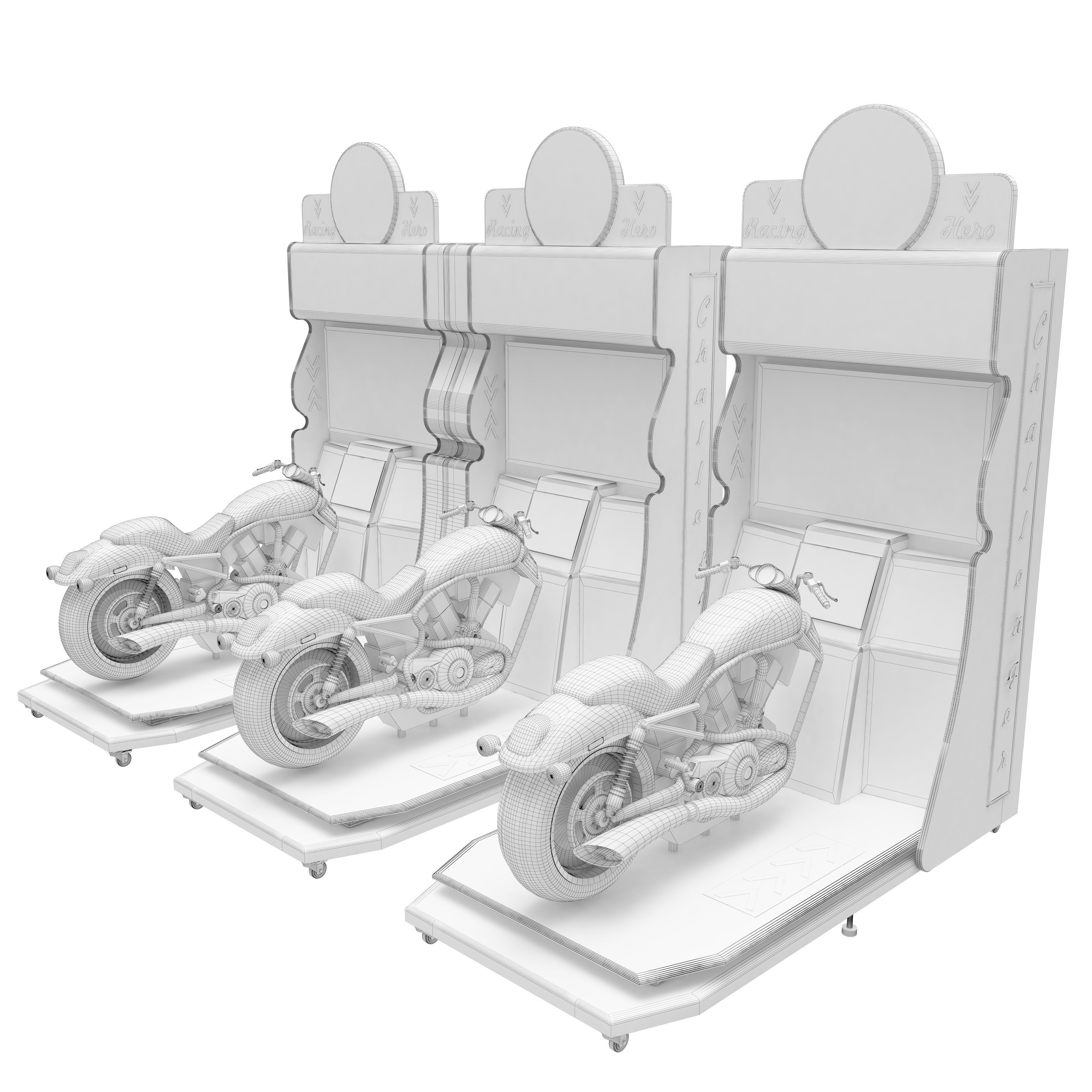 Virtual Reality Motorcycle Racing Arcade Game Machine  3D model_14