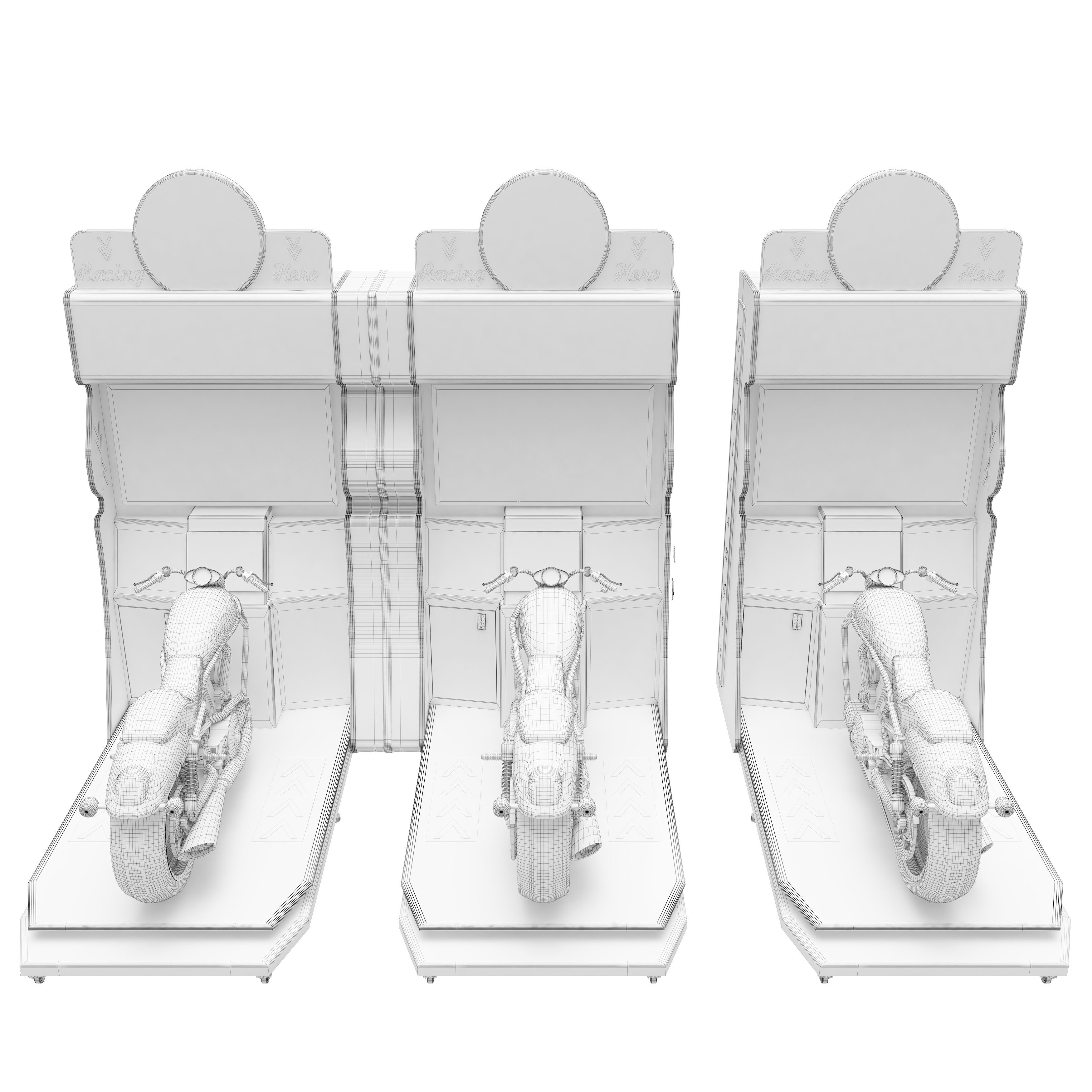 Virtual Reality Motorcycle Racing Arcade Game Machine  3D model_13