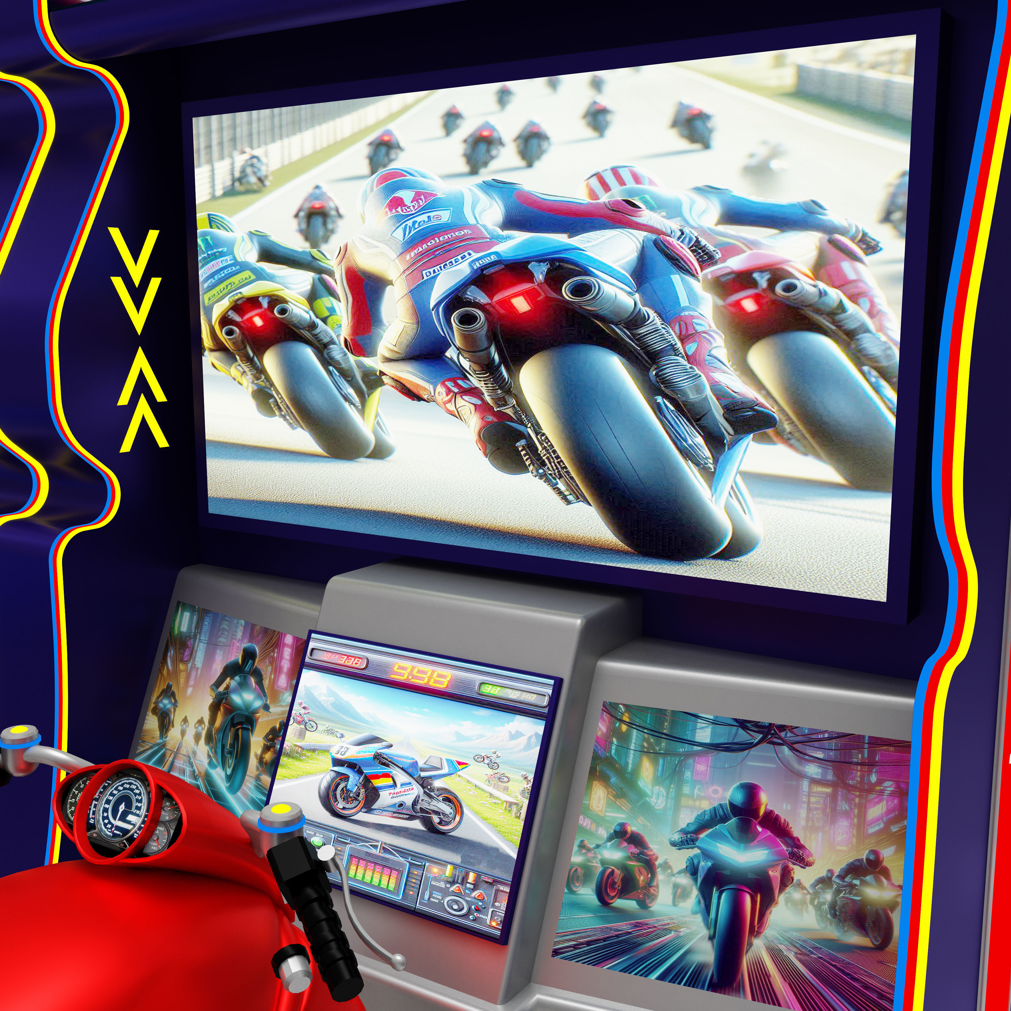 Virtual Reality Motorcycle Racing Arcade Game Machine  3D model_8