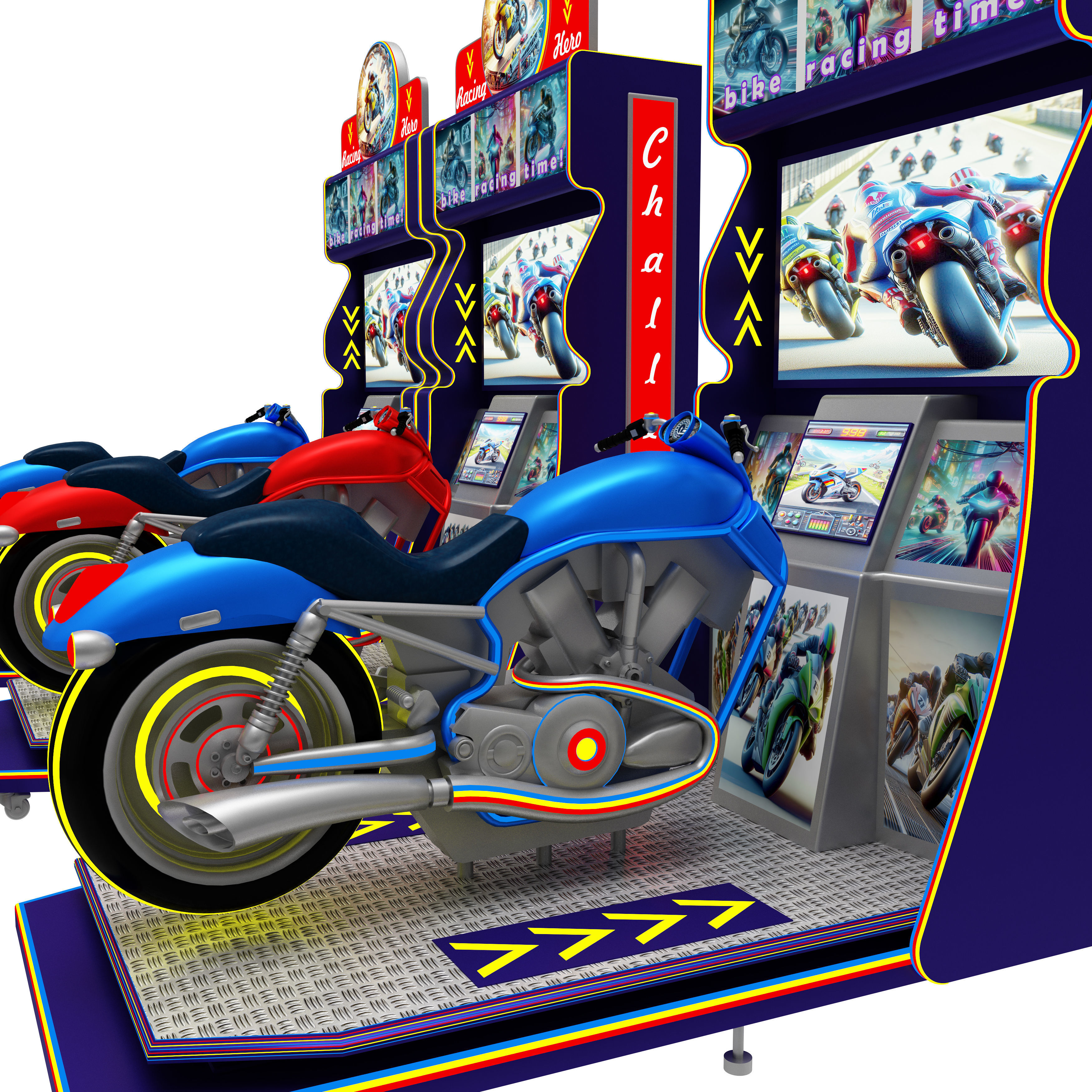 Virtual Reality Motorcycle Racing Arcade Game Machine  3D model_11