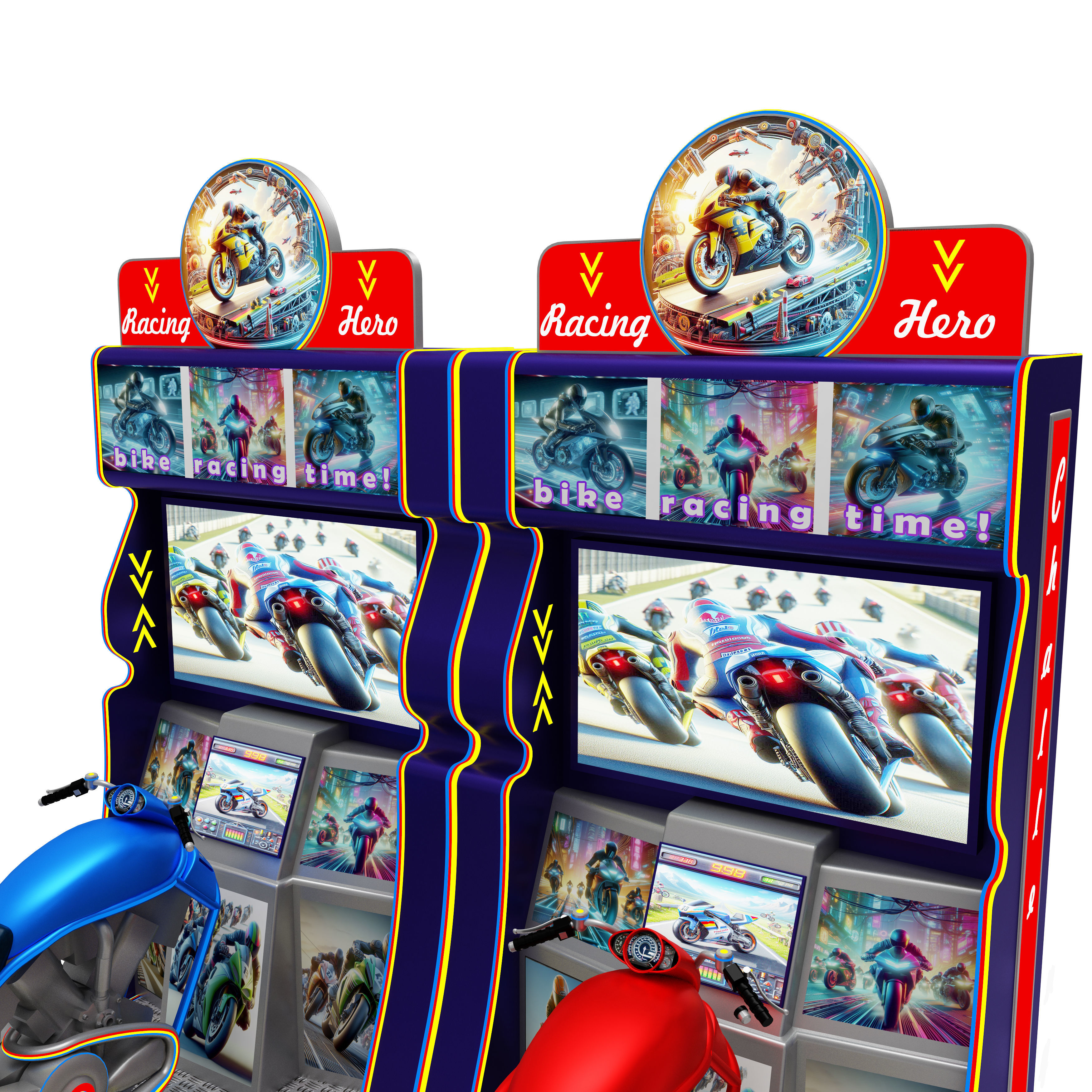 Virtual Reality Motorcycle Racing Arcade Game Machine  3D model_9