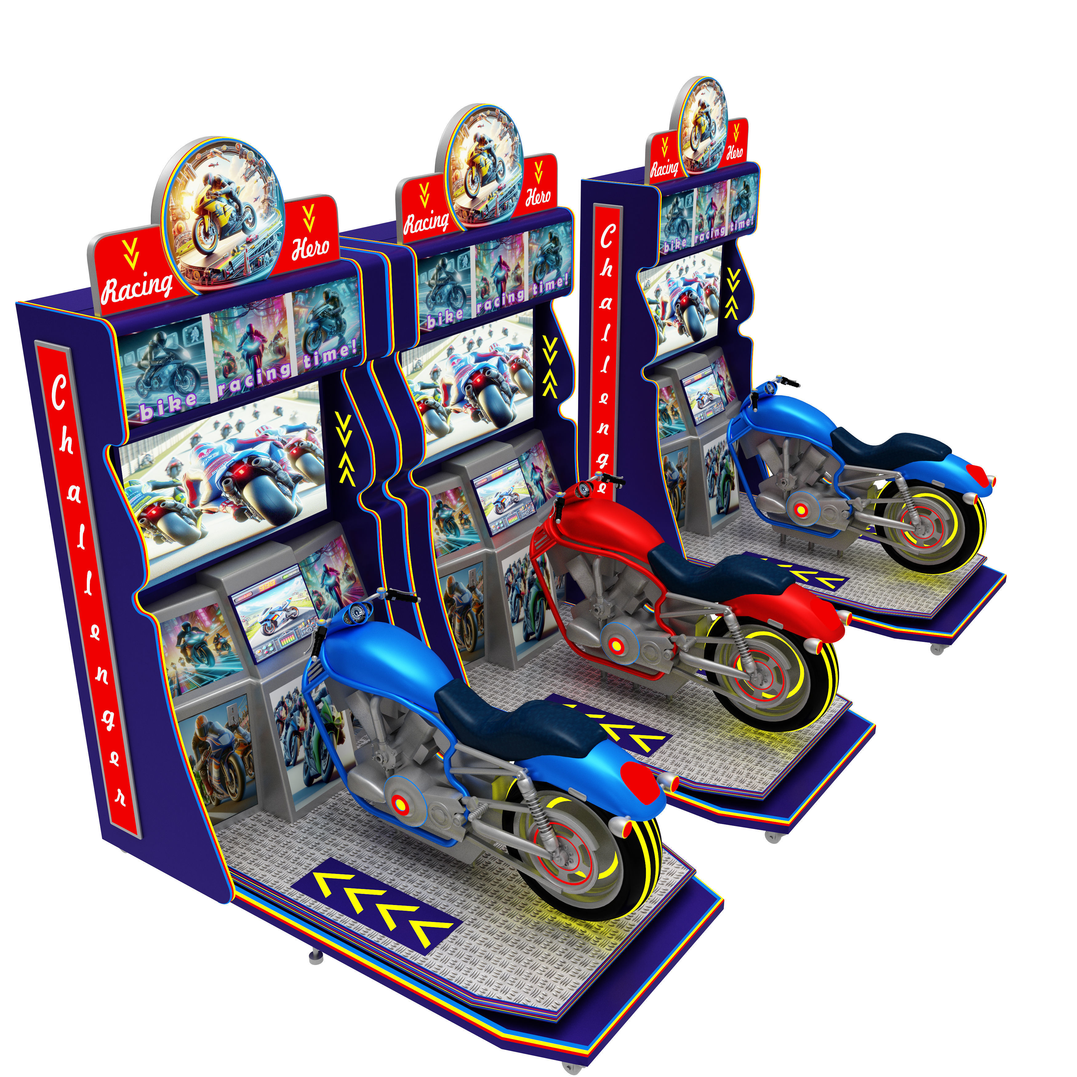 Virtual Reality Motorcycle Racing Arcade Game Machine  3D model_1