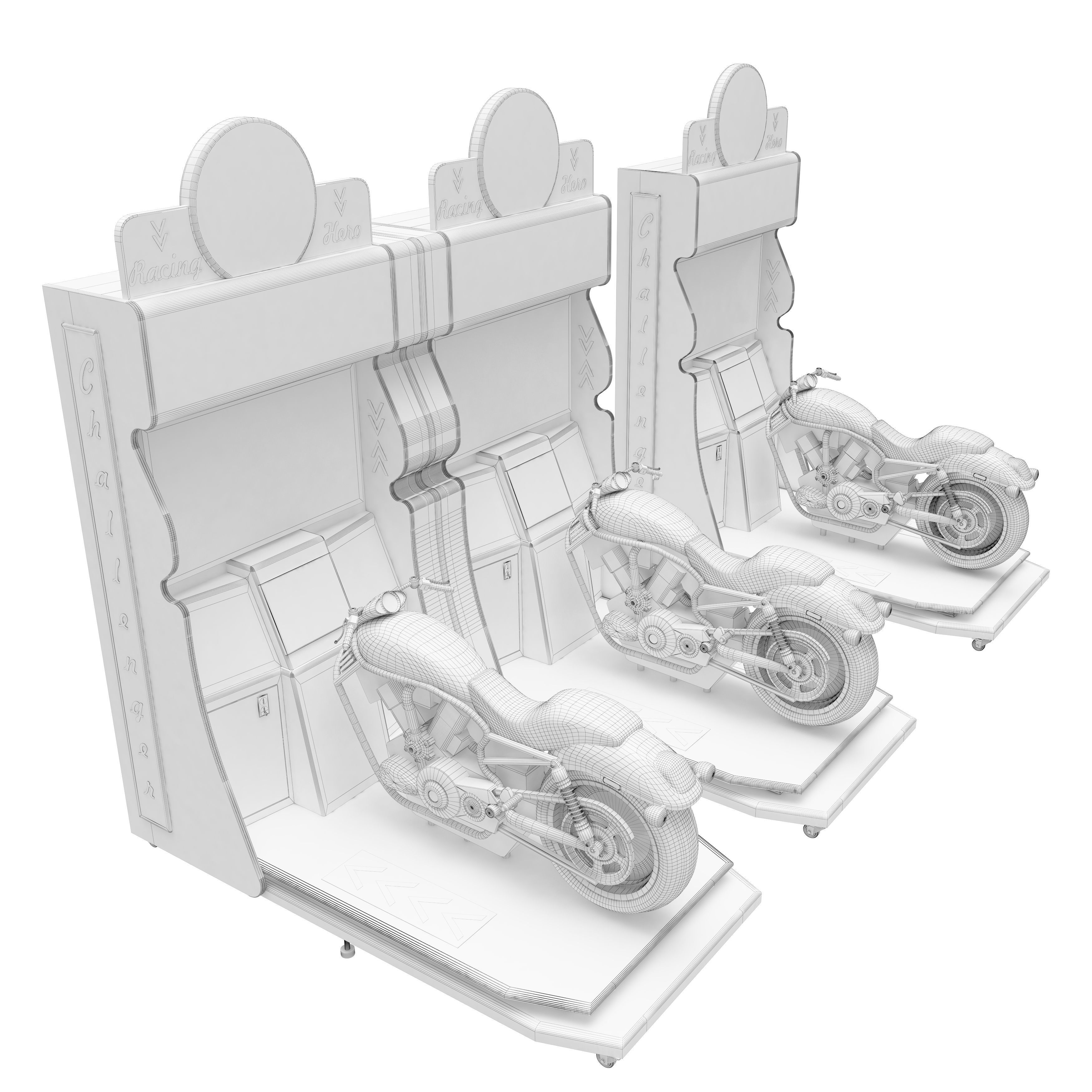 Virtual Reality Motorcycle Racing Arcade Game Machine  3D model_12