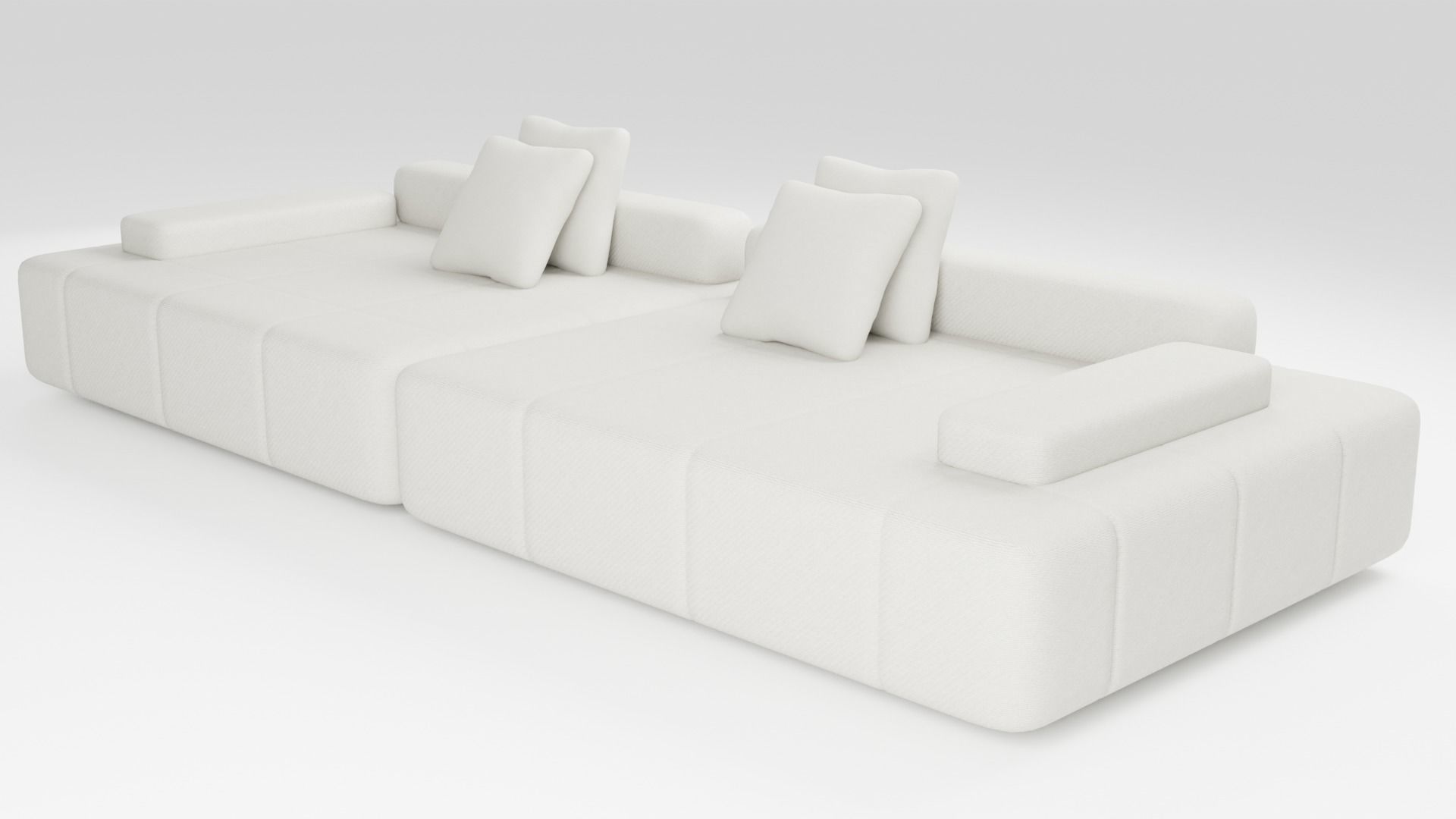 Fabric sofa with modular system 3D model_4