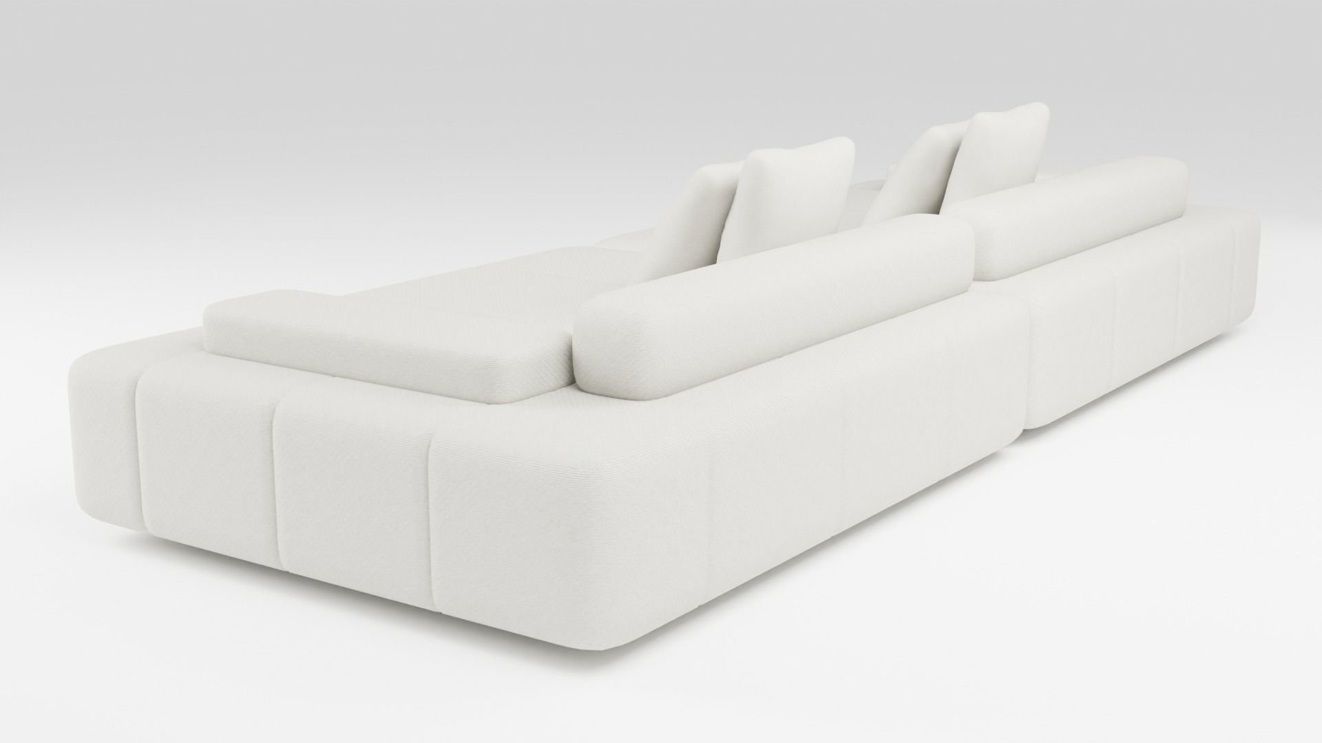 Fabric sofa with modular system 3D model_3