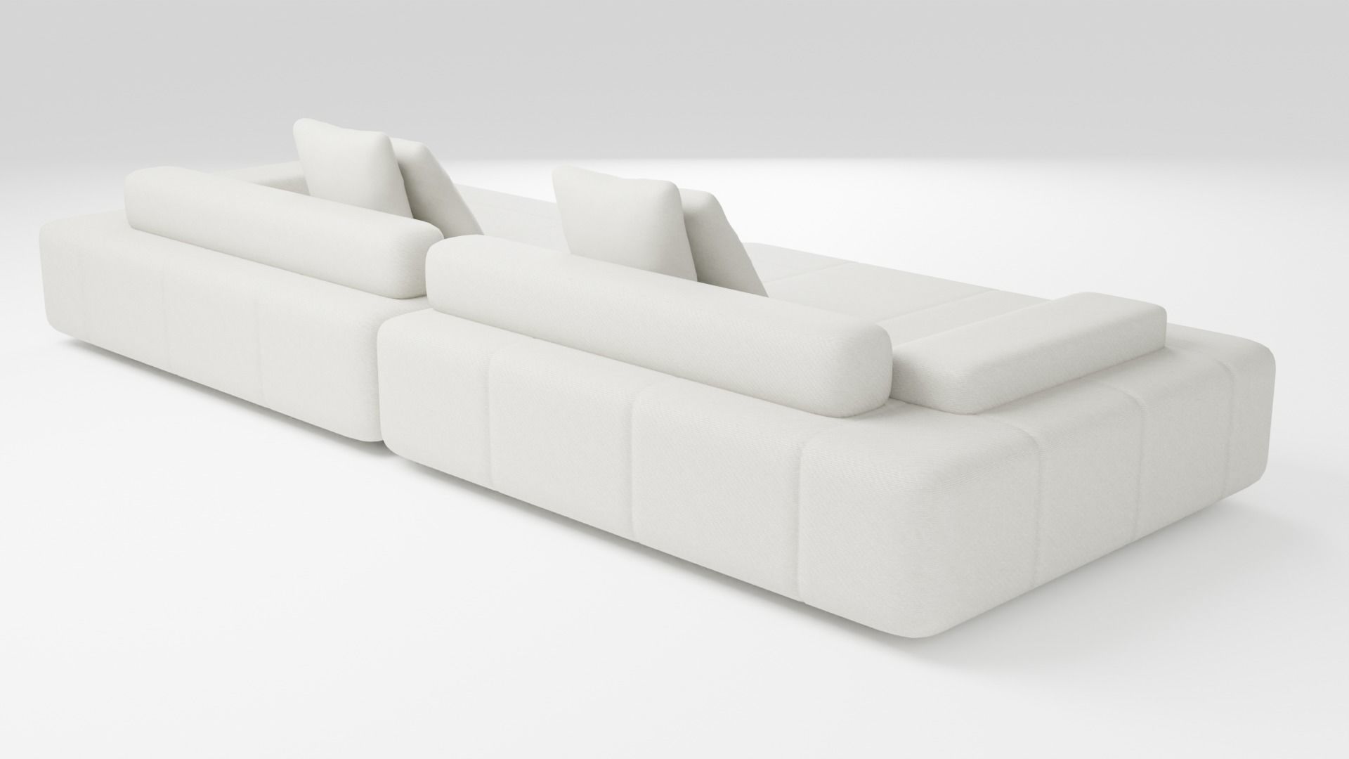 Fabric sofa with modular system 3D model_2