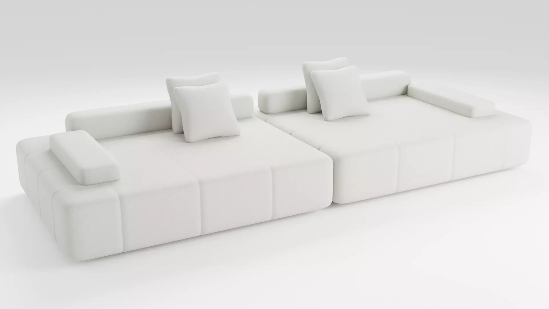 Fabric sofa with modular system 3D model_0