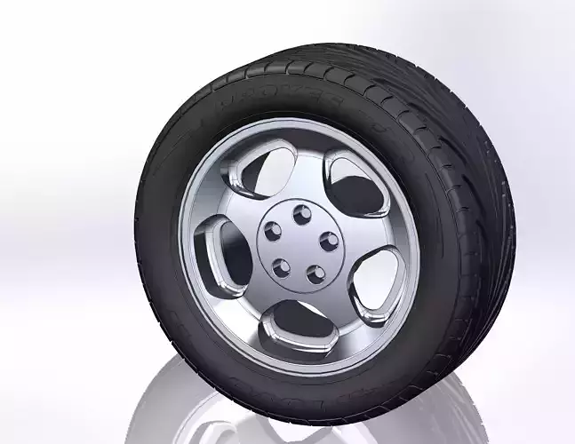 Wheel for scale model of Cobra version of american ponycar 1994