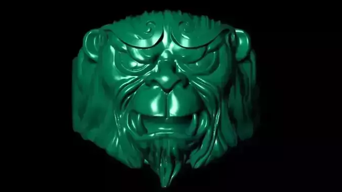 3D Monkey Ring Printable Model