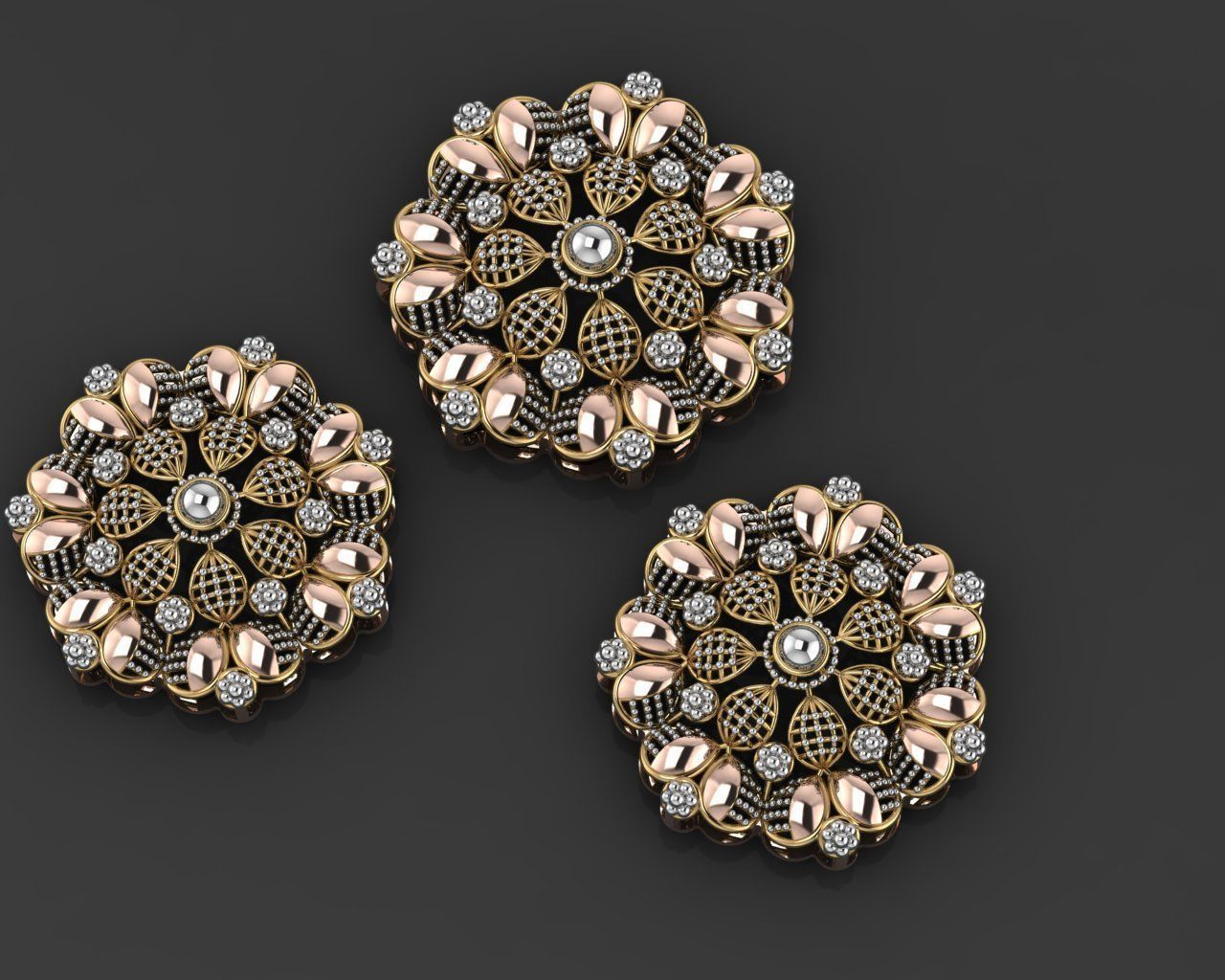 Flower Wire Mesh Ultra Vision Necklace Pendant Link 3D print model_1