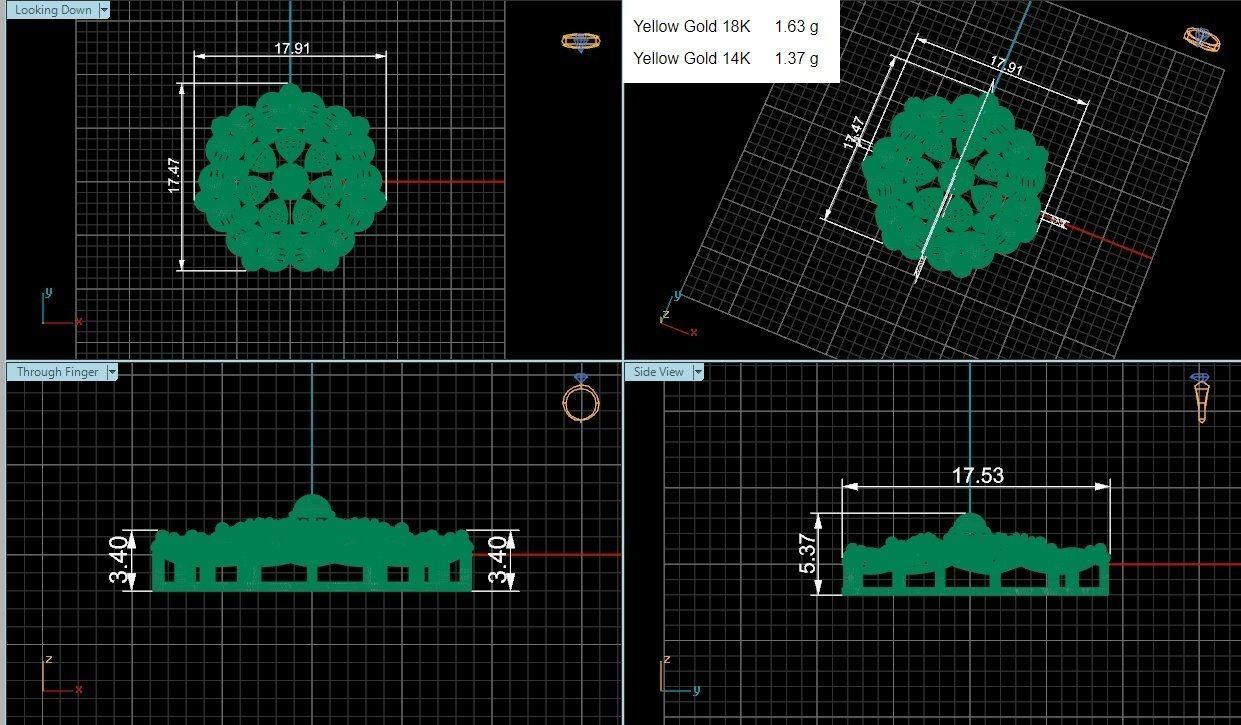 Flower Wire Mesh Ultra Vision Necklace Pendant Link 3D print model_3