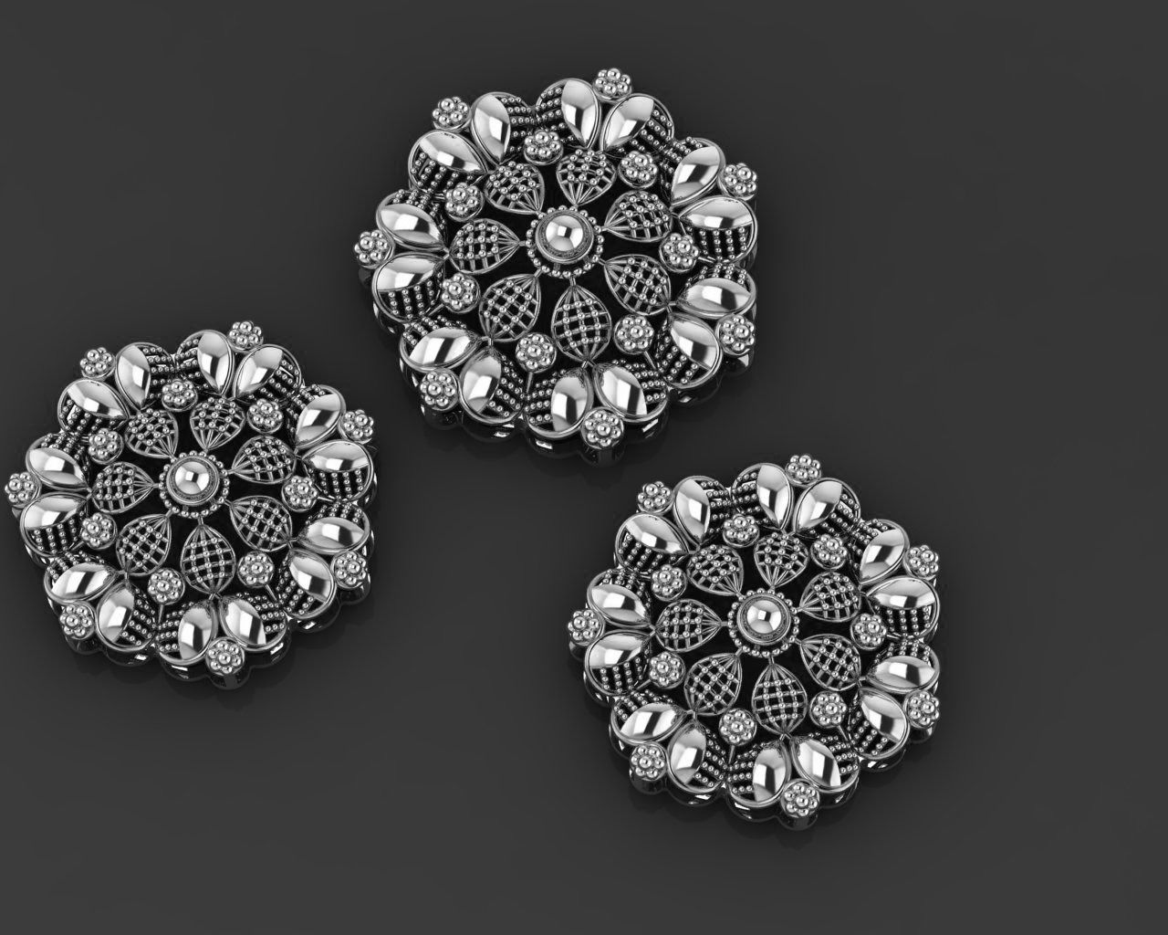 Flower Wire Mesh Ultra Vision Necklace Pendant Link 3D print model_2