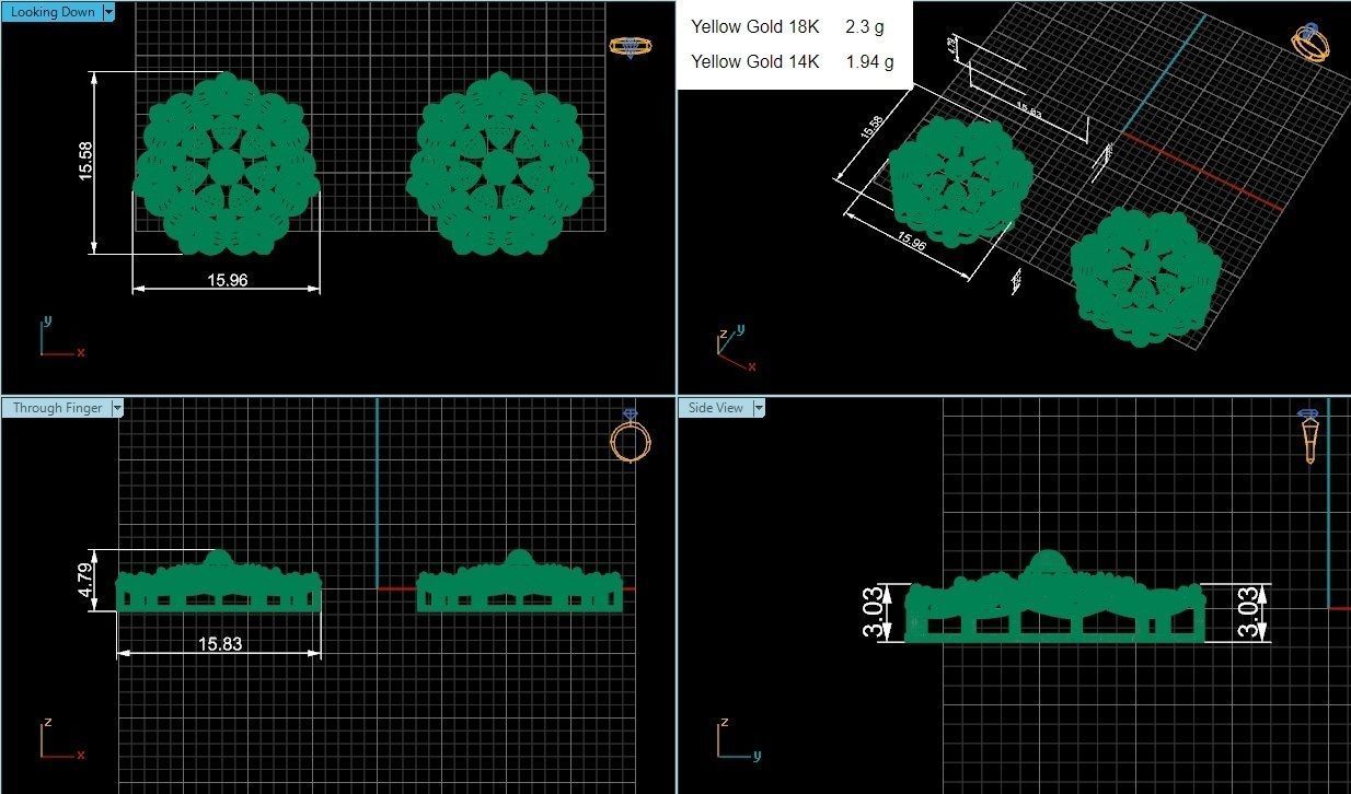 Flower Wire Mesh Ultra Vision Necklace Pendant Link 3D print model_4