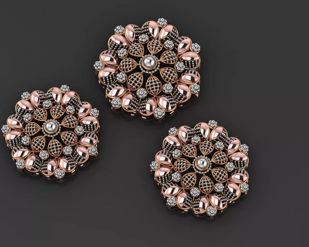 Flower Wire Mesh Ultra Vision Necklace Pendant Link 3D print model_0