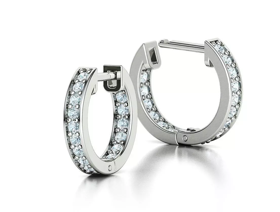 Diamond Hoops 13mm Hoop Earring 3dmodel 3D print model