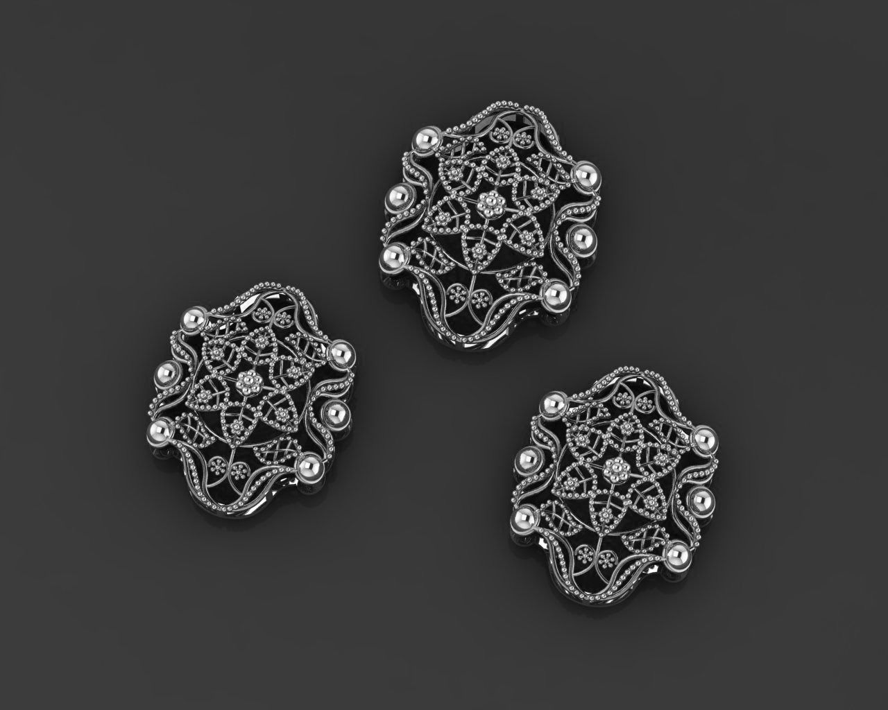 Flower Wire Mesh Ultra Vision Necklace Pendant Link 3D print model_2