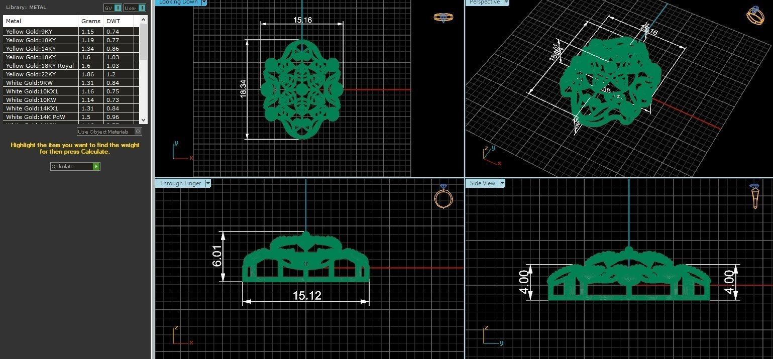Flower Wire Mesh Ultra Vision Necklace Pendant Link 3D print model_3