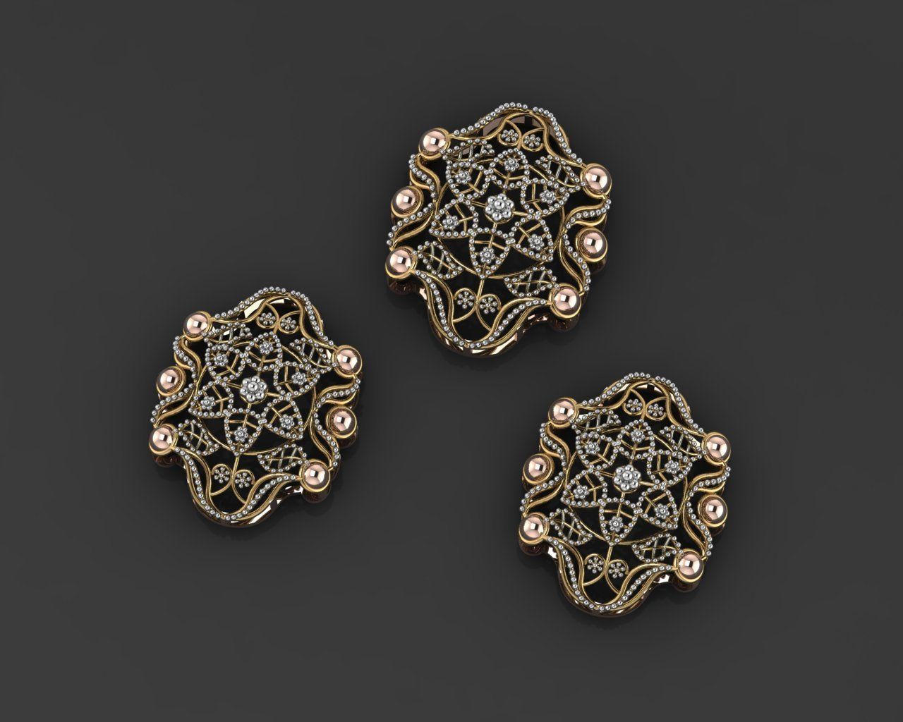 Flower Wire Mesh Ultra Vision Necklace Pendant Link 3D print model_1