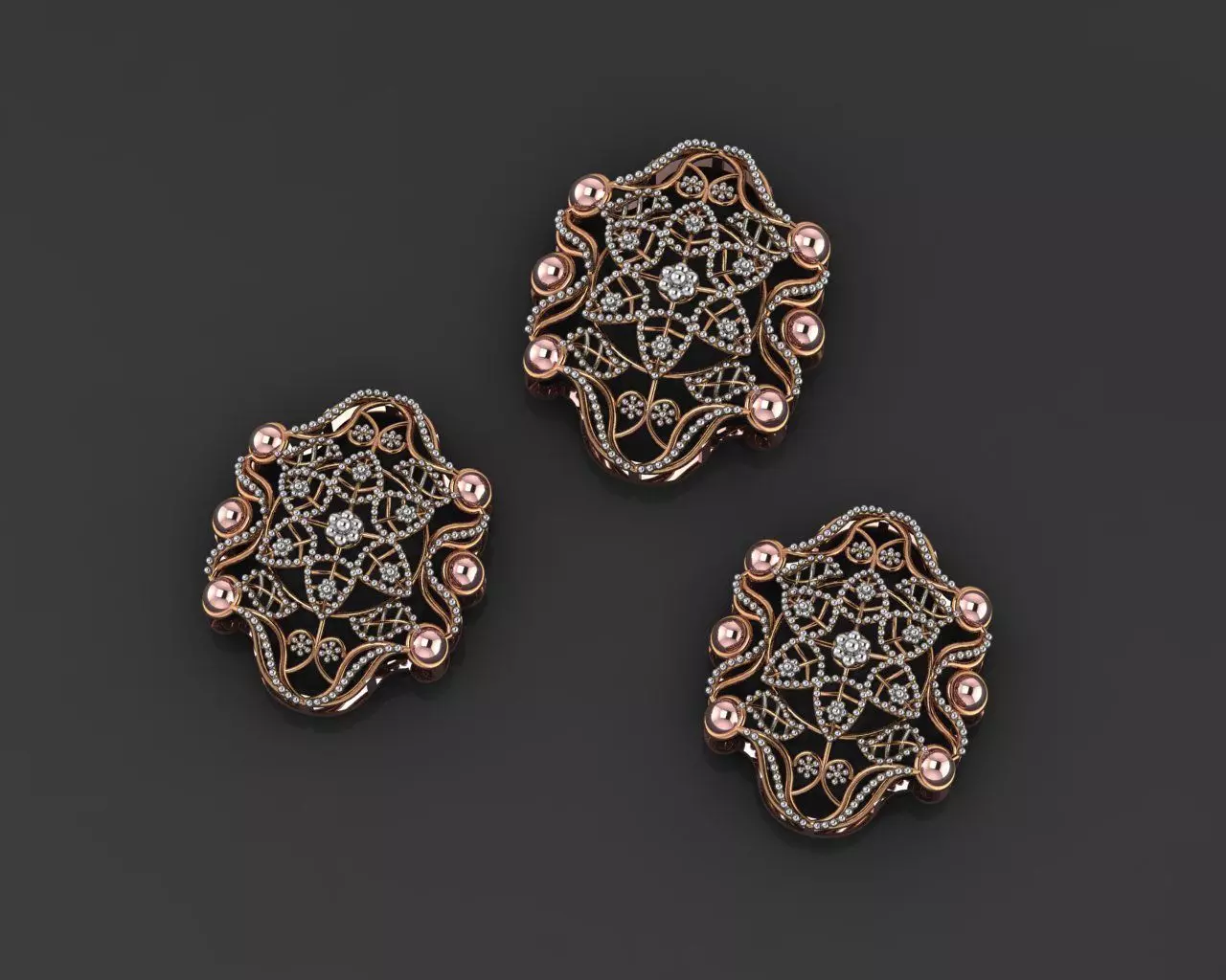 Flower Wire Mesh Ultra Vision Necklace Pendant Link 3D print model_0