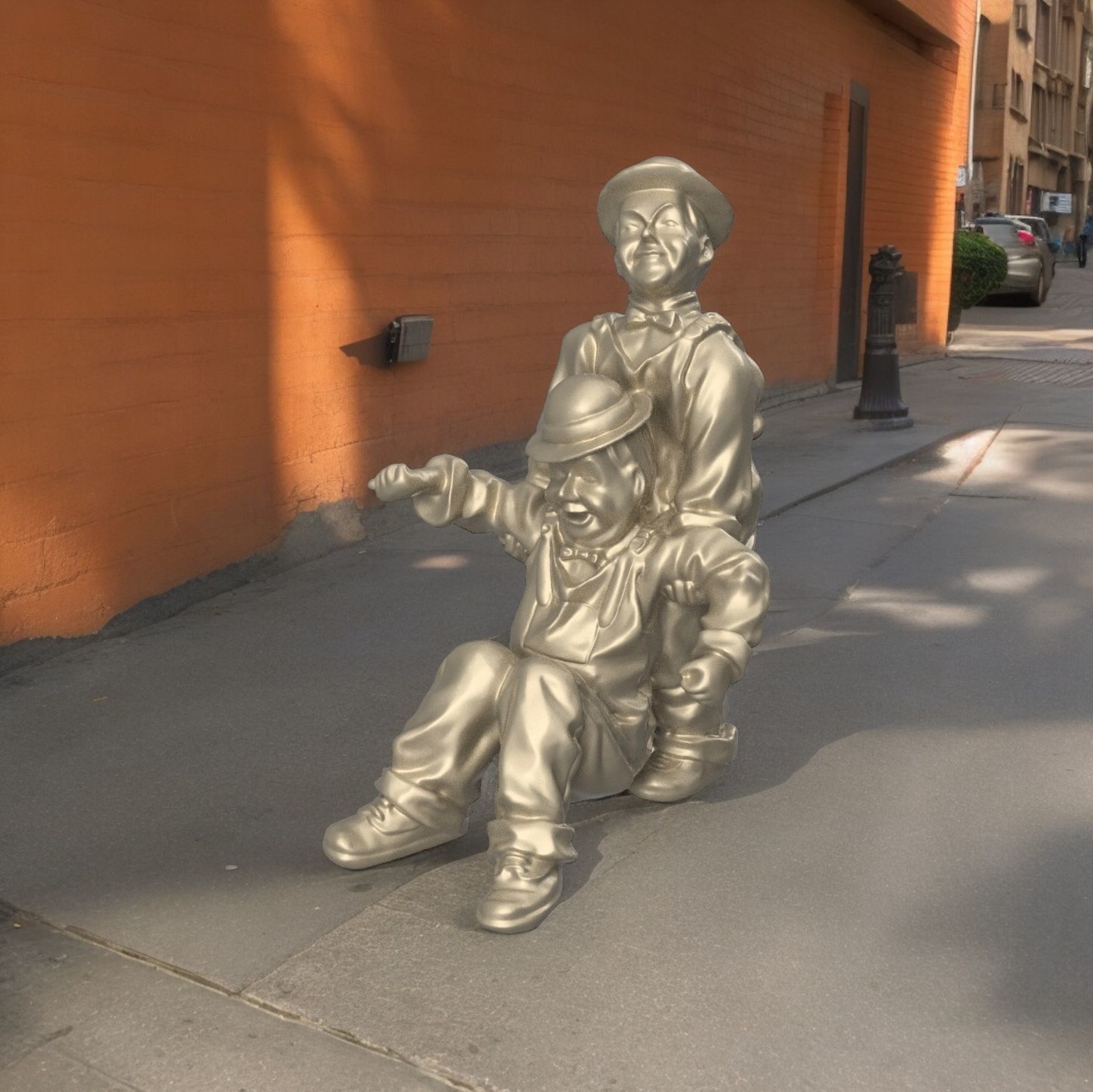 Laurel et Hardy fall 3D print model_5