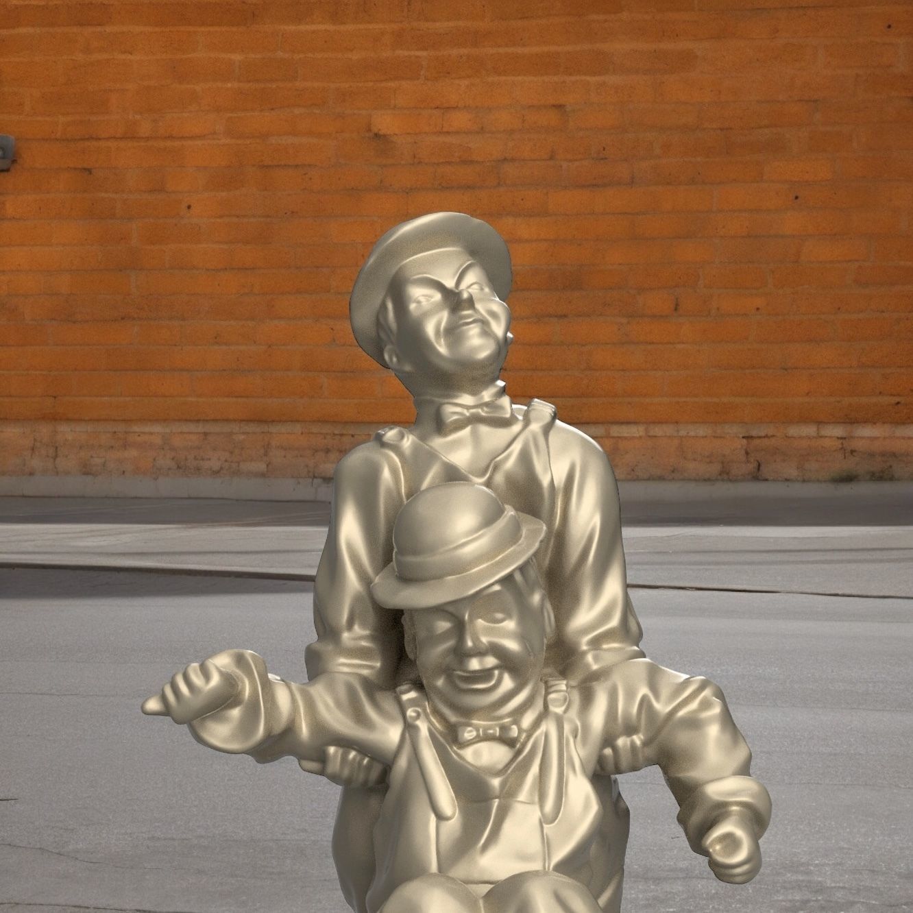 Laurel et Hardy fall 3D print model_3
