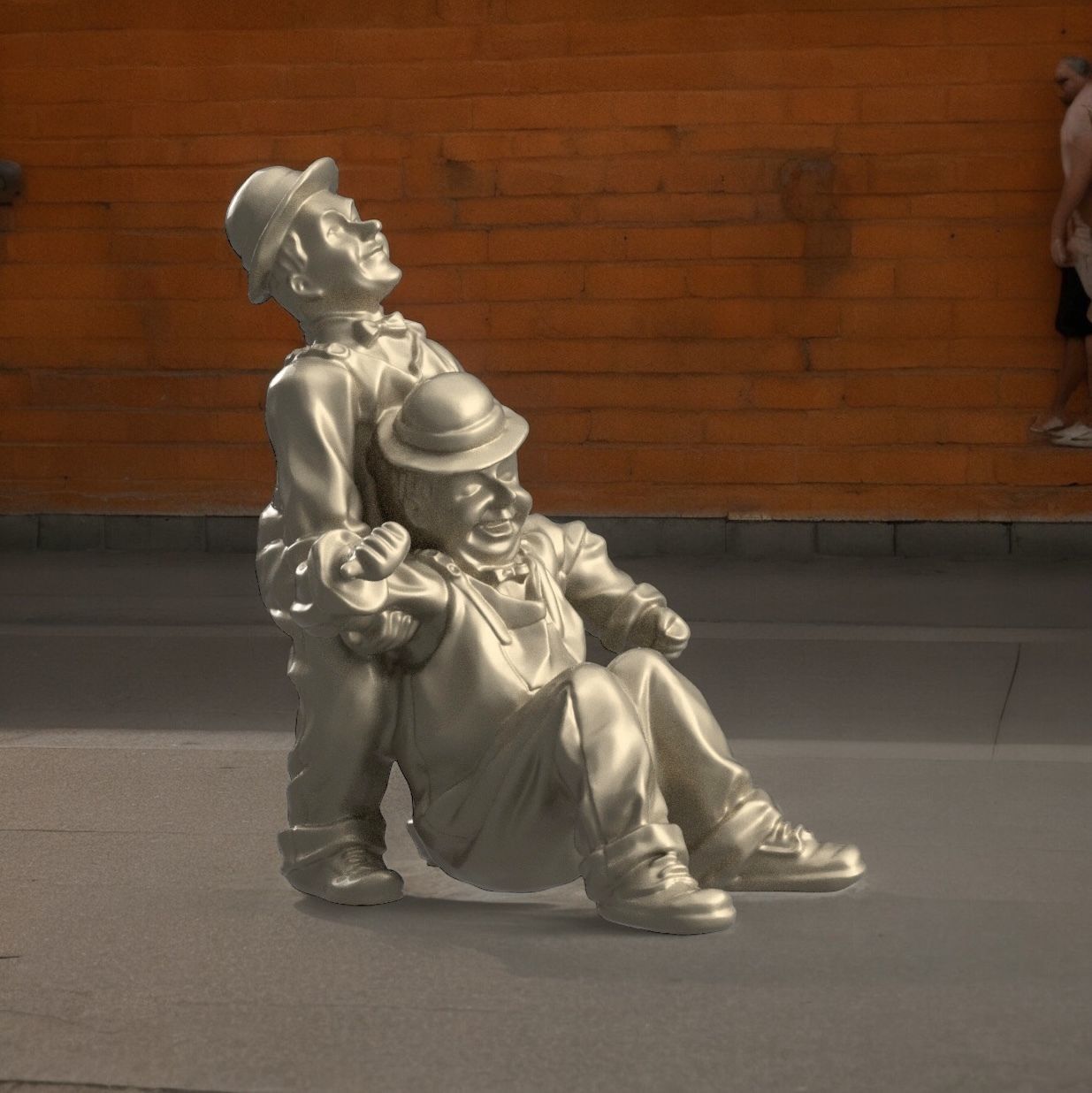 Laurel et Hardy fall 3D print model_6